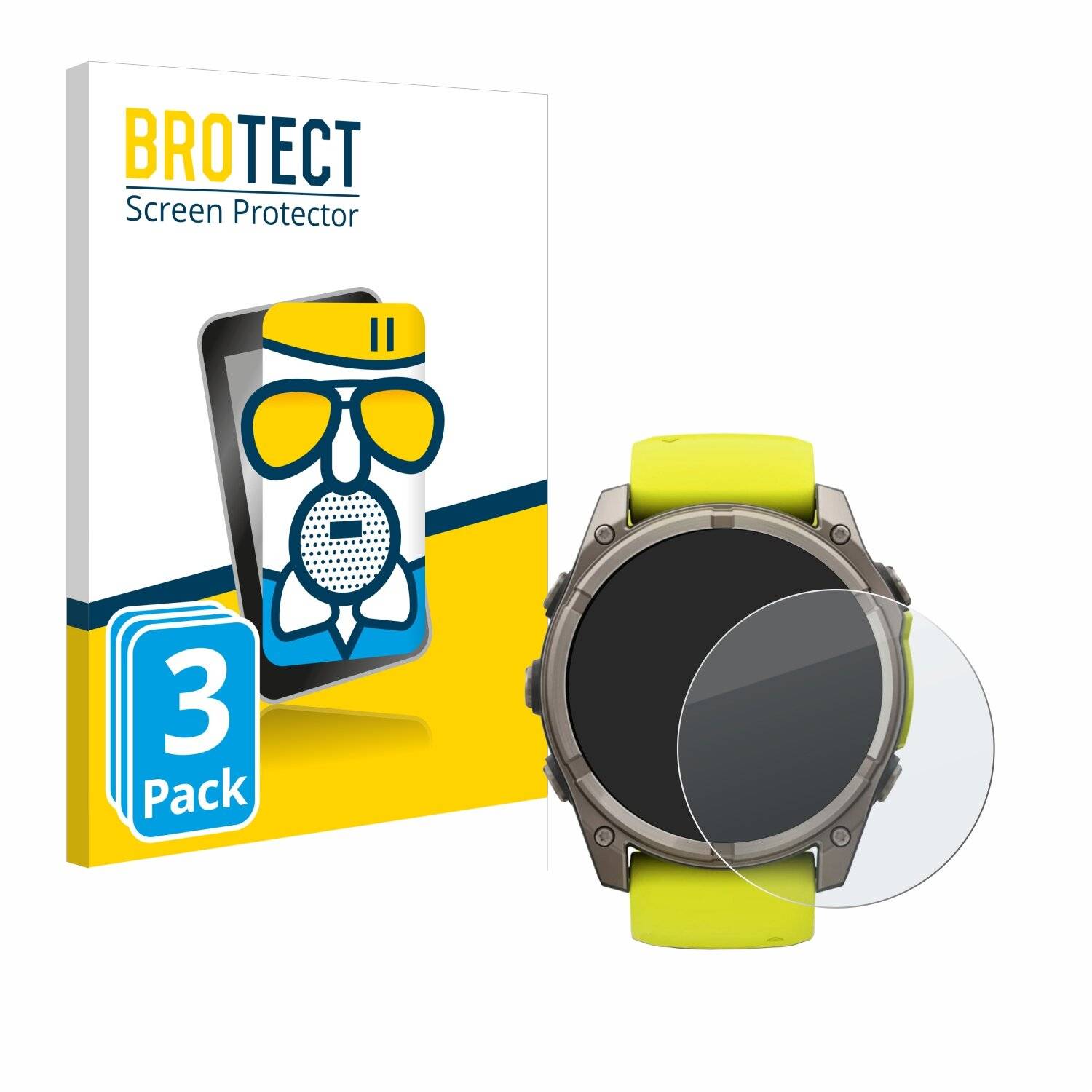 3x BROTECT AirGlass Matt Glas Panzer Folie für Garmin Fenix 8 Solar (51
