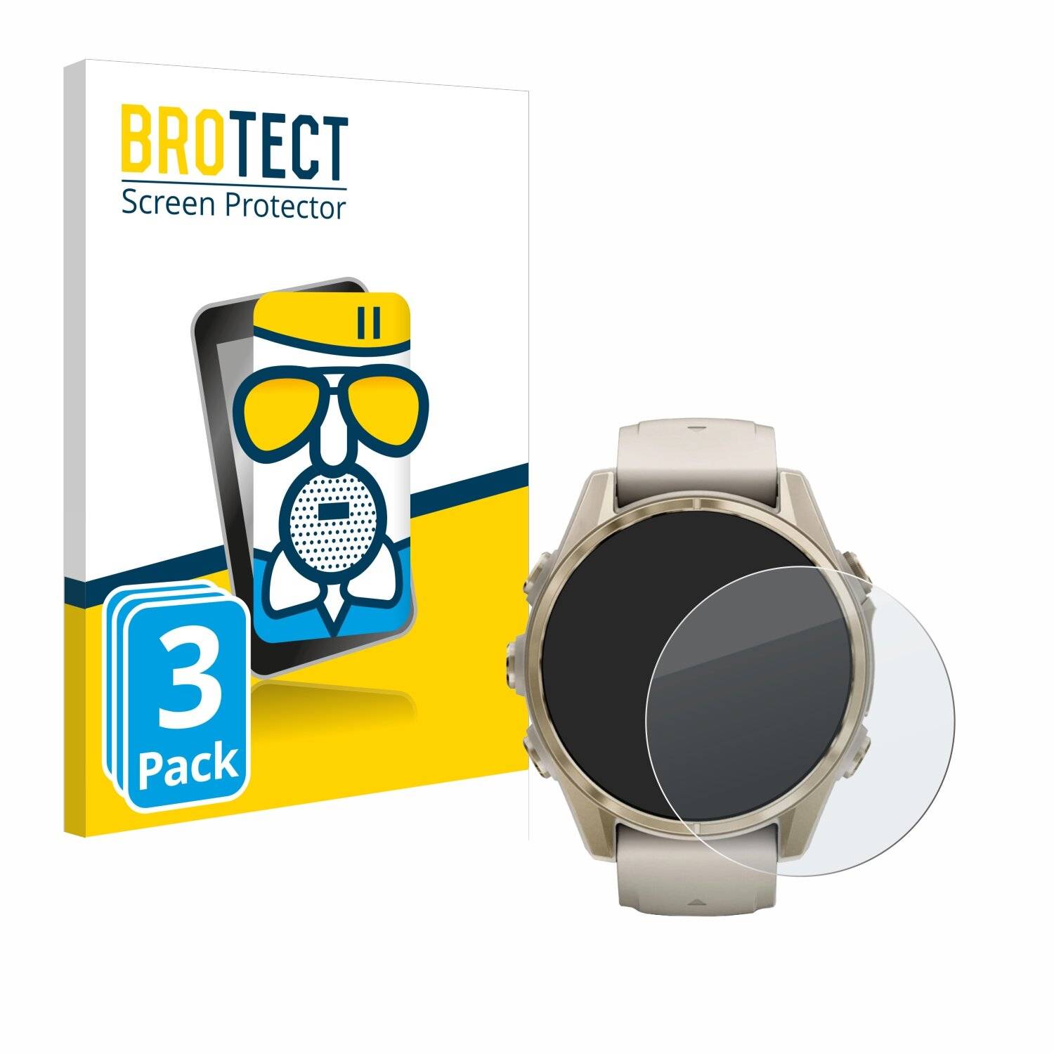 3x BROTECT AirGlass Matt Glas Panzer Folie für Garmin Fenix 8 (43