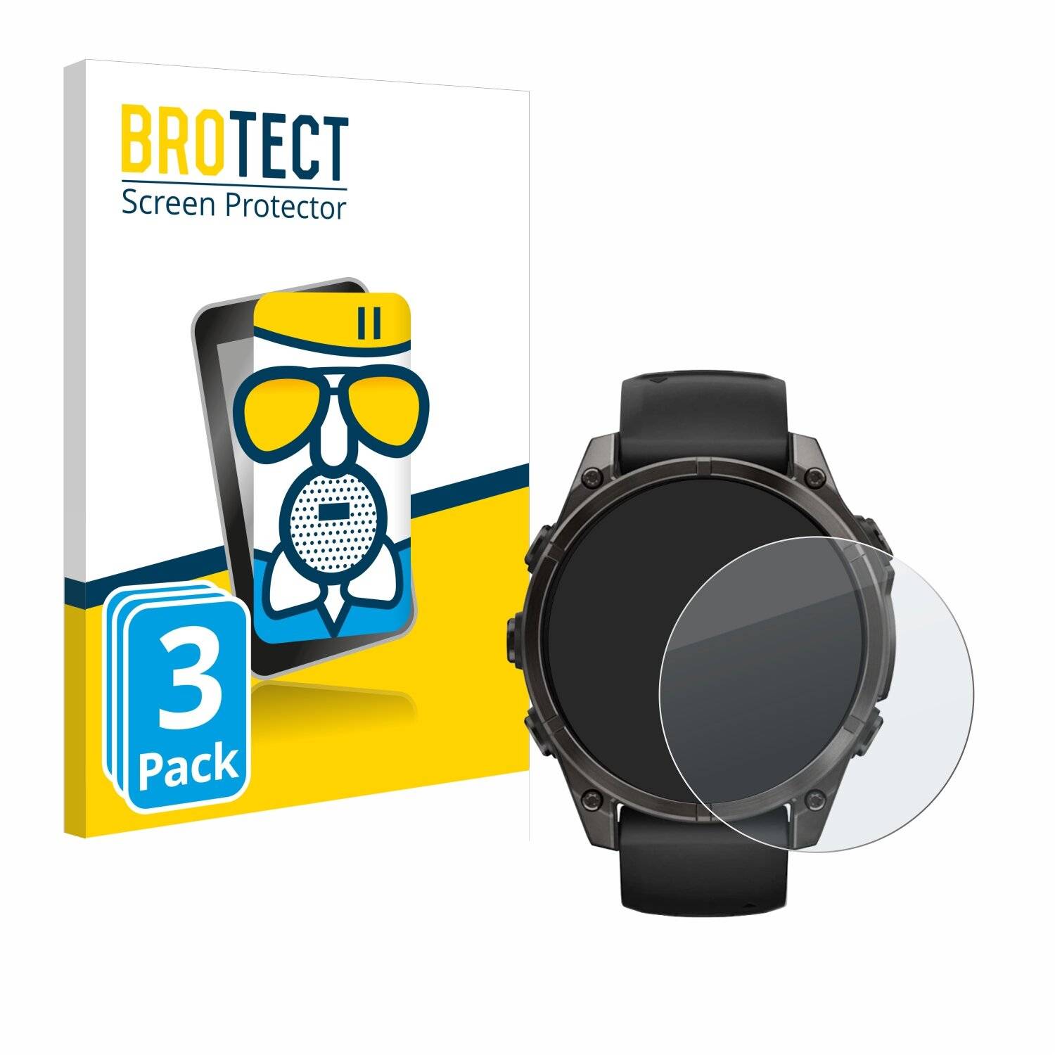 3x BROTECT AirGlass Matt Glas Panzer Folie für Garmin Fenix 8 AMOLED (47