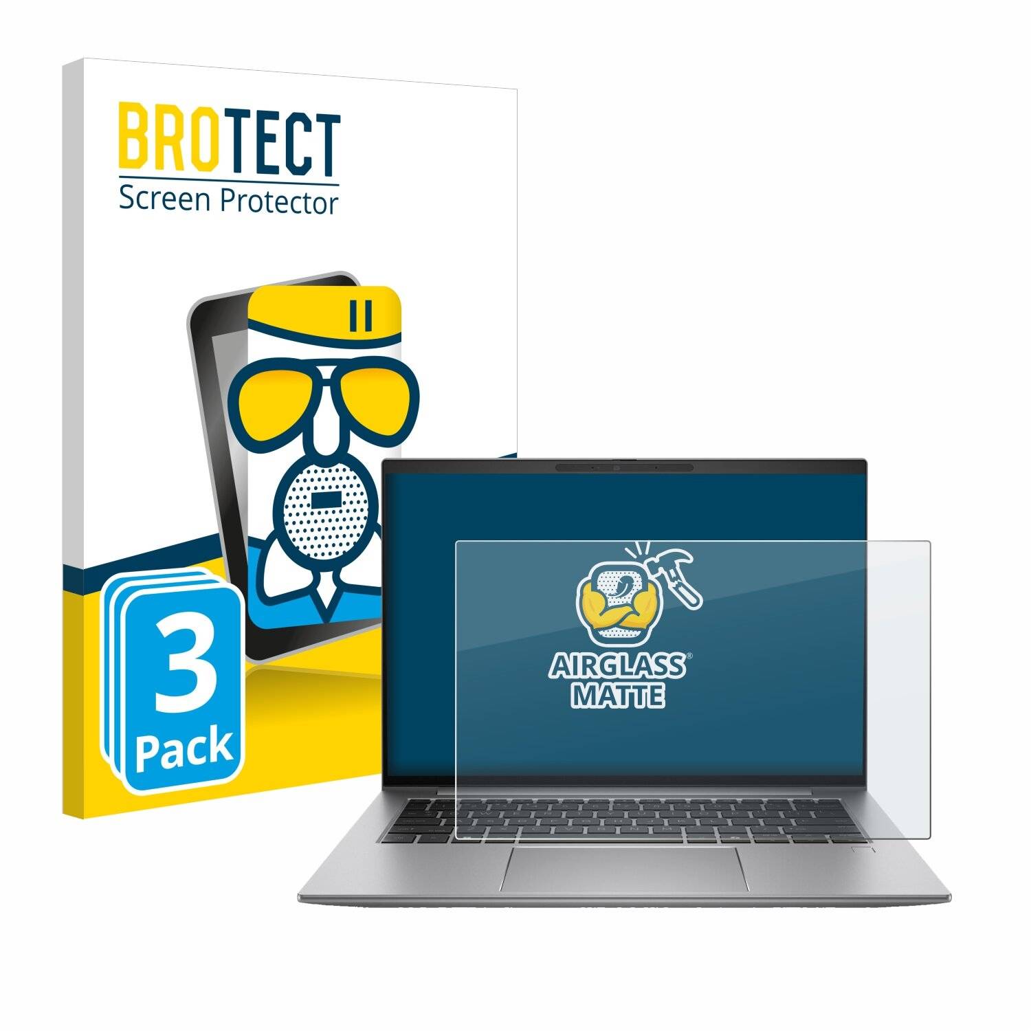 3x BROTECT AirGlass Matt Glas Panzer Folie für HP Zbook Firefly 14