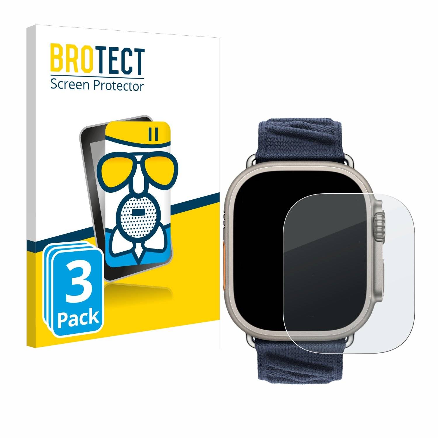 3x BROTECT AirGlass Matt Glas Panzer Folie für Apple Watch Hermès Ultra