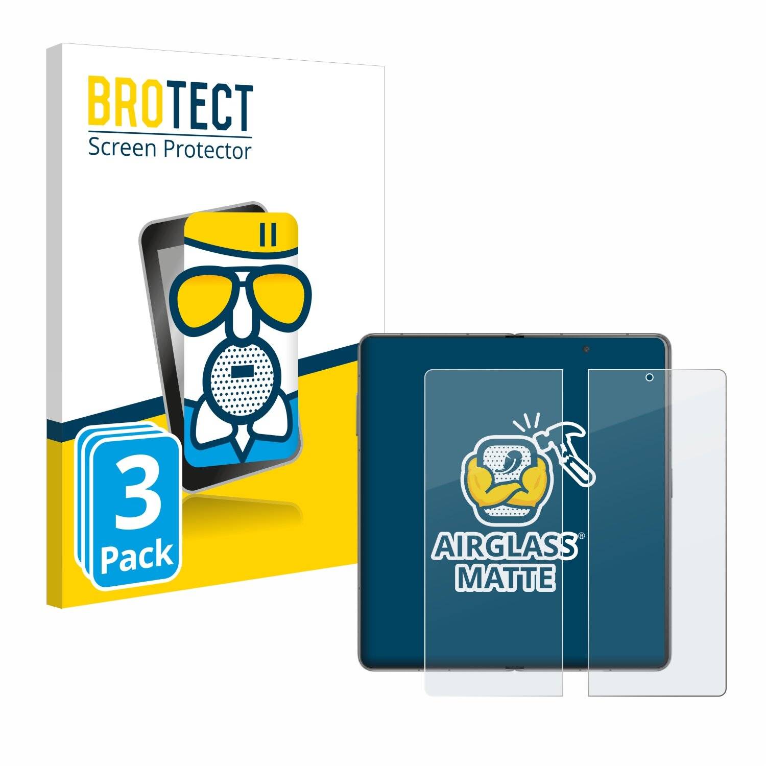 3x BROTECT AirGlass Matt Glas Panzer Folie für Honor Magic V3 (inneres