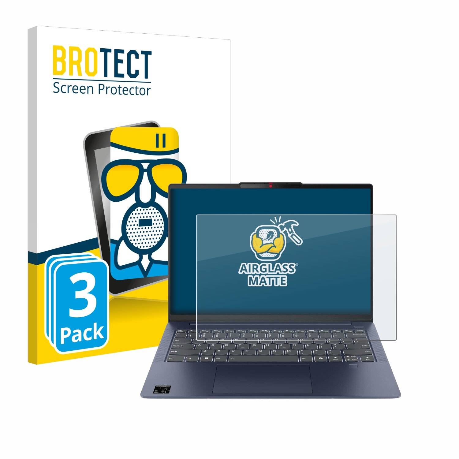 3x BROTECT AirGlass Matt Glas Panzer Folie für Lenovo IdeaPad Slim 5x Gen 9