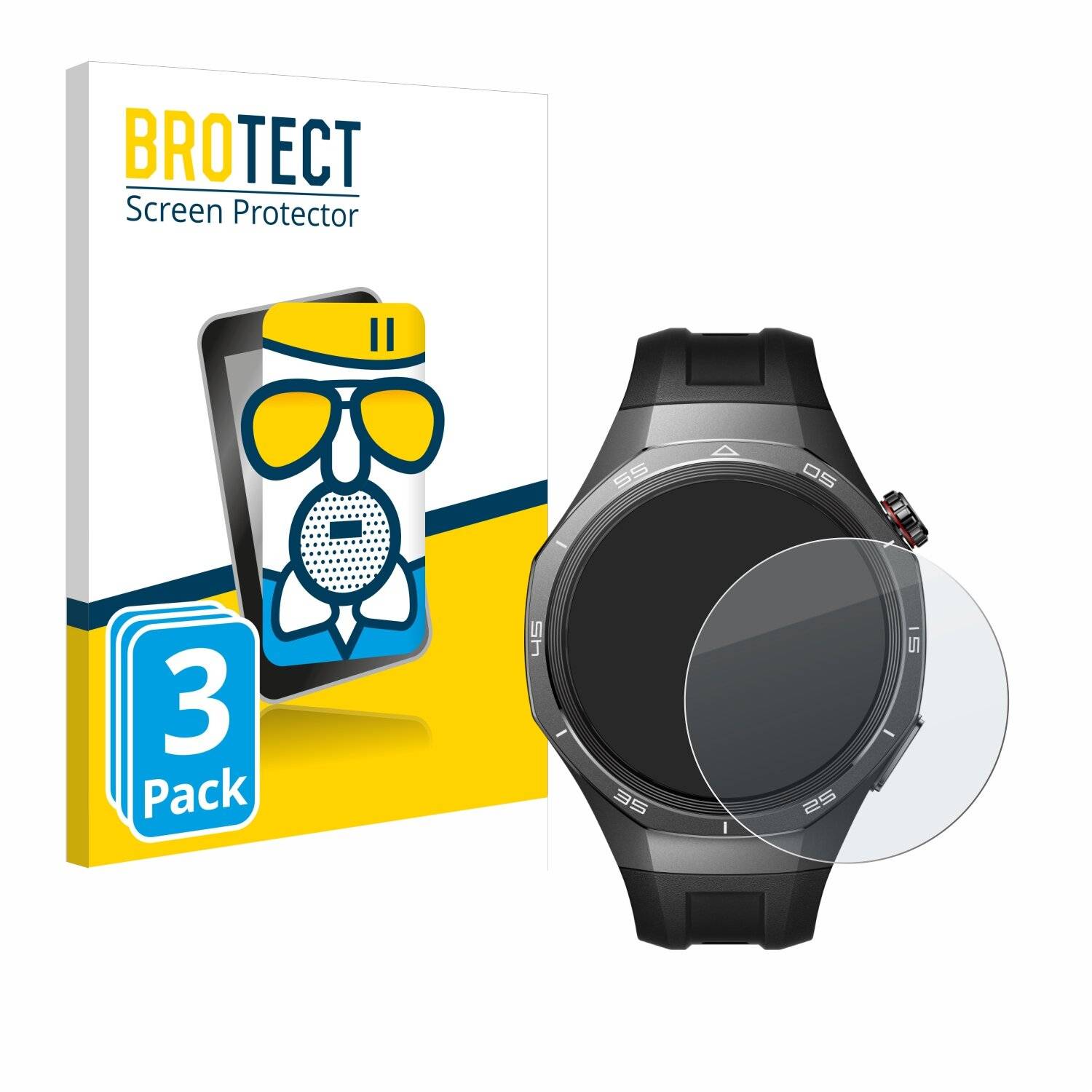 3x BROTECT AirGlass Matt Glas Panzer Folie für Huawei Watch GT 5 Pro (46