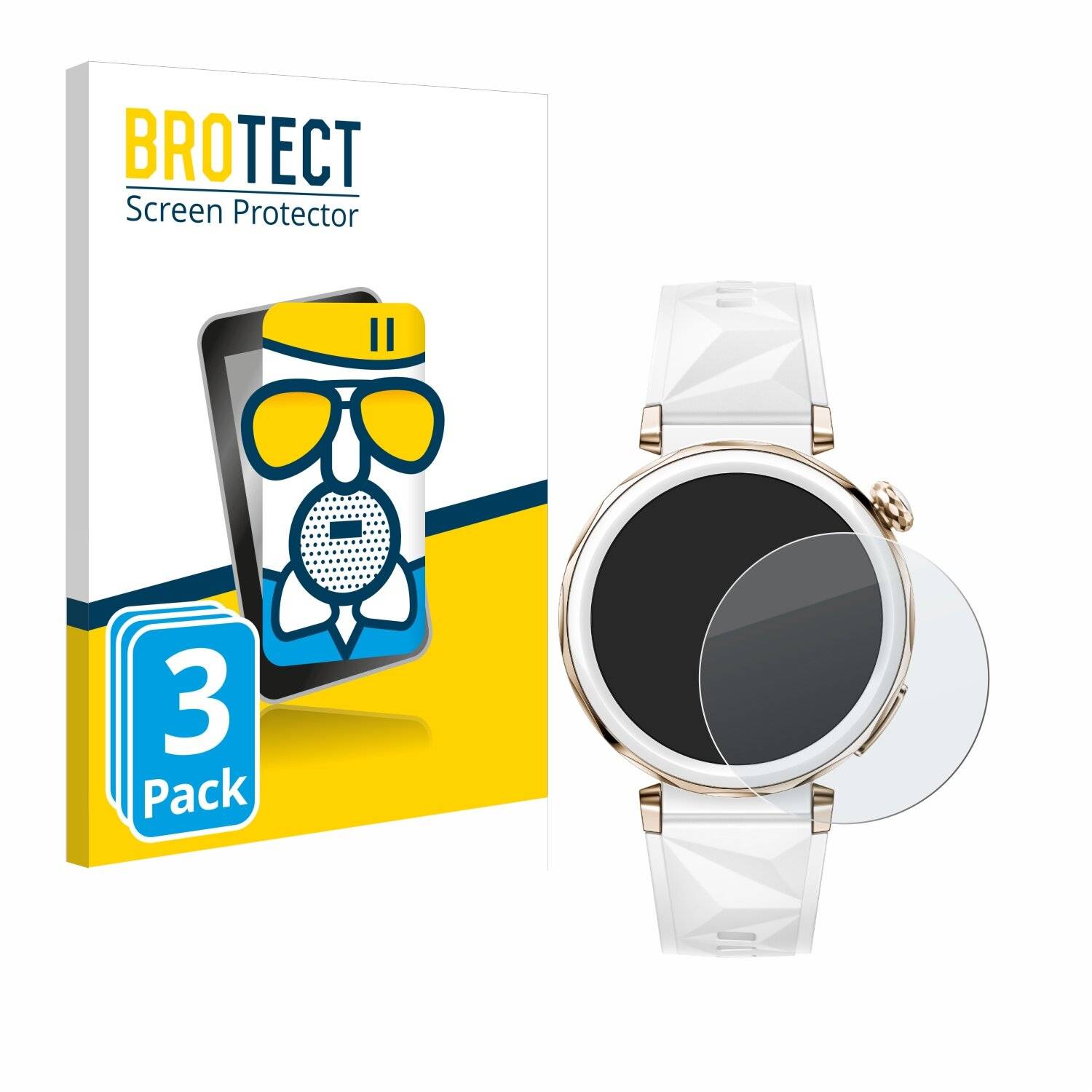 3x BROTECT AirGlass Matt Glas Panzer Folie für Huawei Watch GT 5 Pro (42