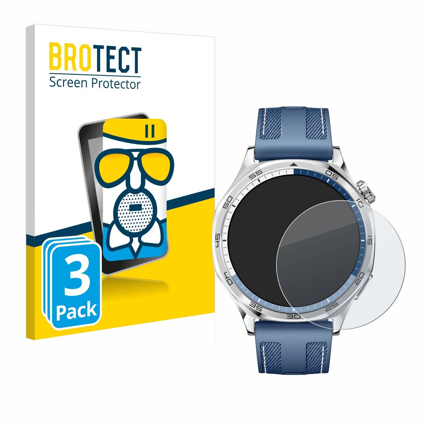 3x BROTECT AirGlass Matt Glas Panzer Folie für Huawei Watch GT 5 (46