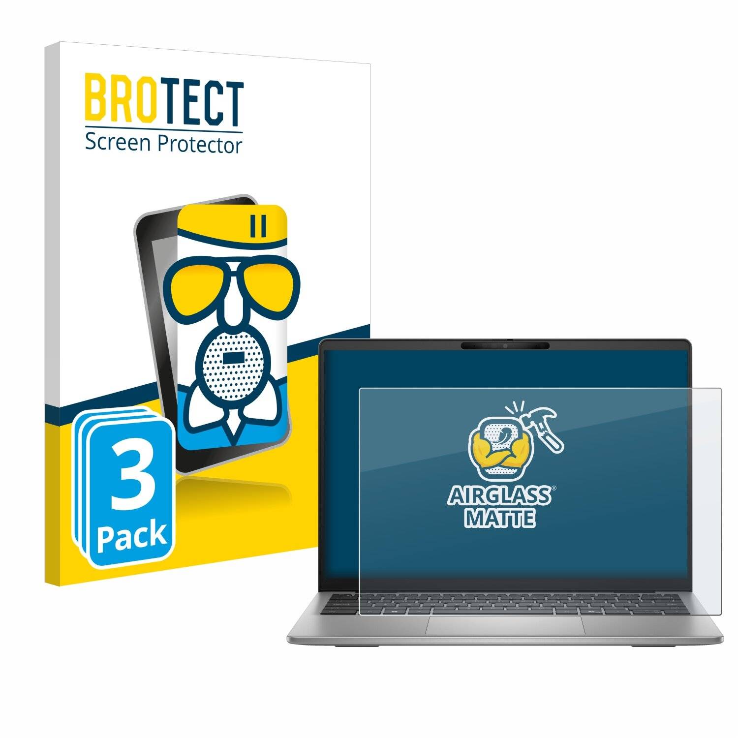 3x BROTECT AirGlass Matt Glas Panzer Folie für Dell Latitude 5455
