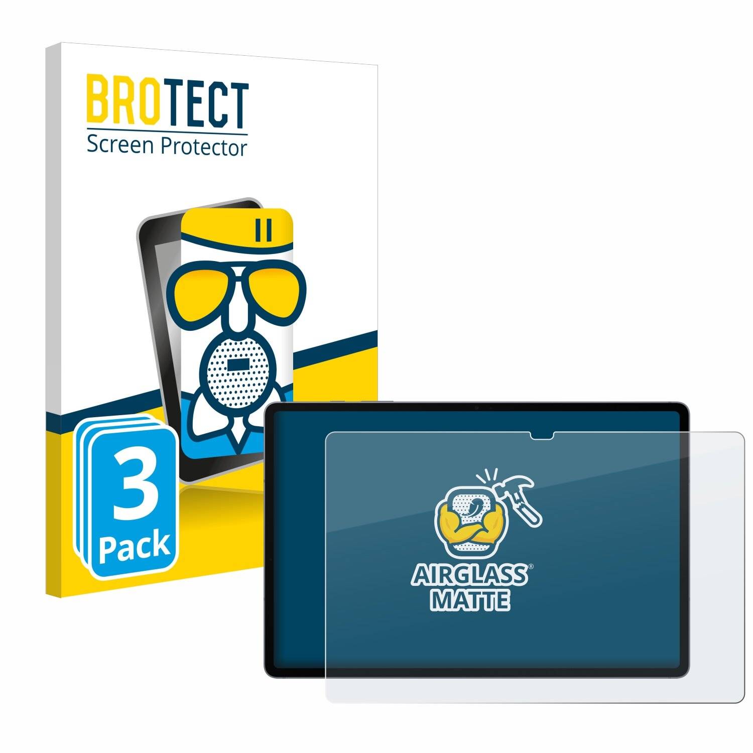 3x BROTECT AirGlass Matt Glas Panzer Folie für Samsung Galaxy Tab S10 Plus