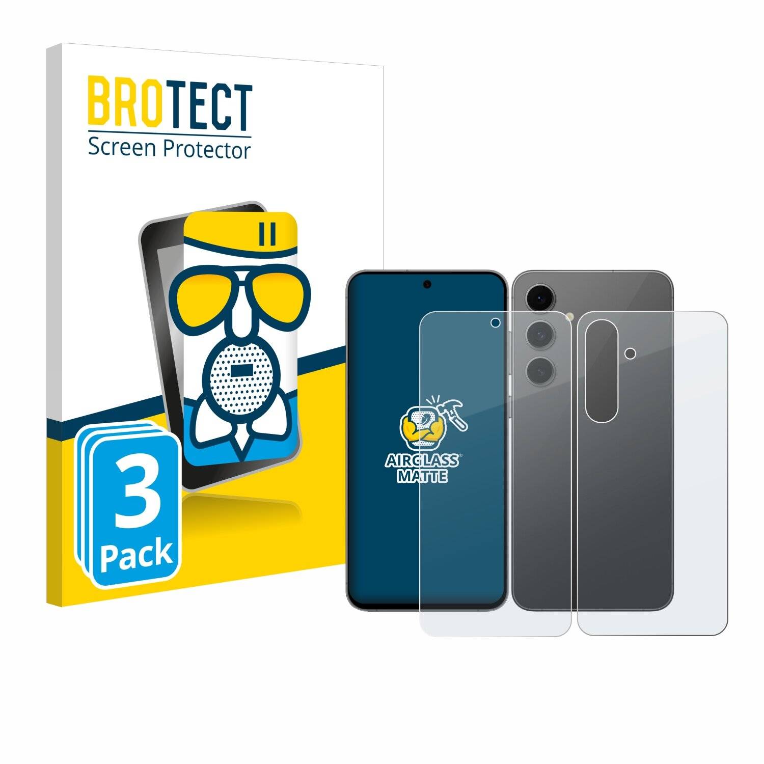 3x BROTECT AirGlass Matt Glas Panzer Folie für Samsung Galaxy S24 FE