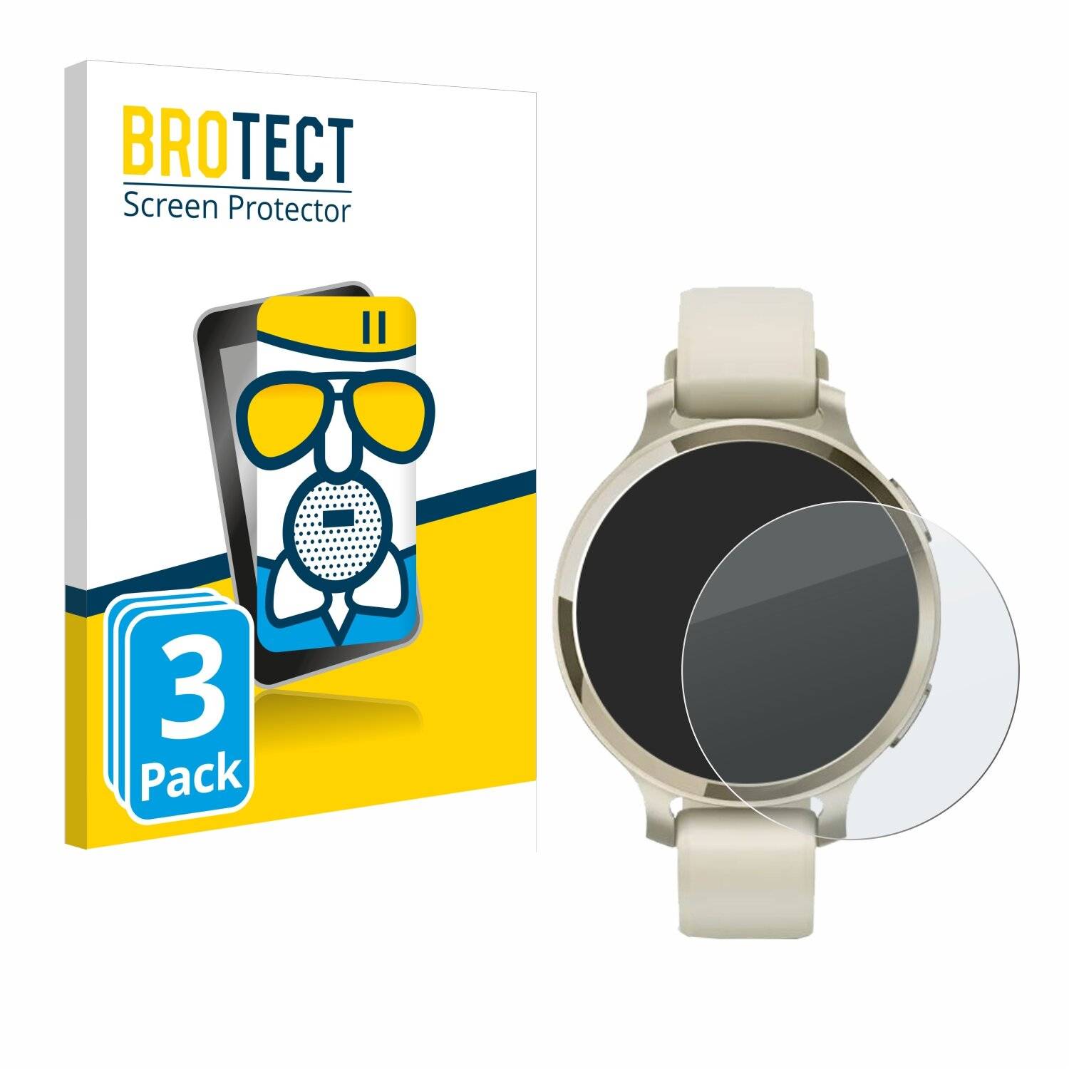 3x BROTECT AirGlass Matt Glas Panzer Folie für Garmin Lily 2