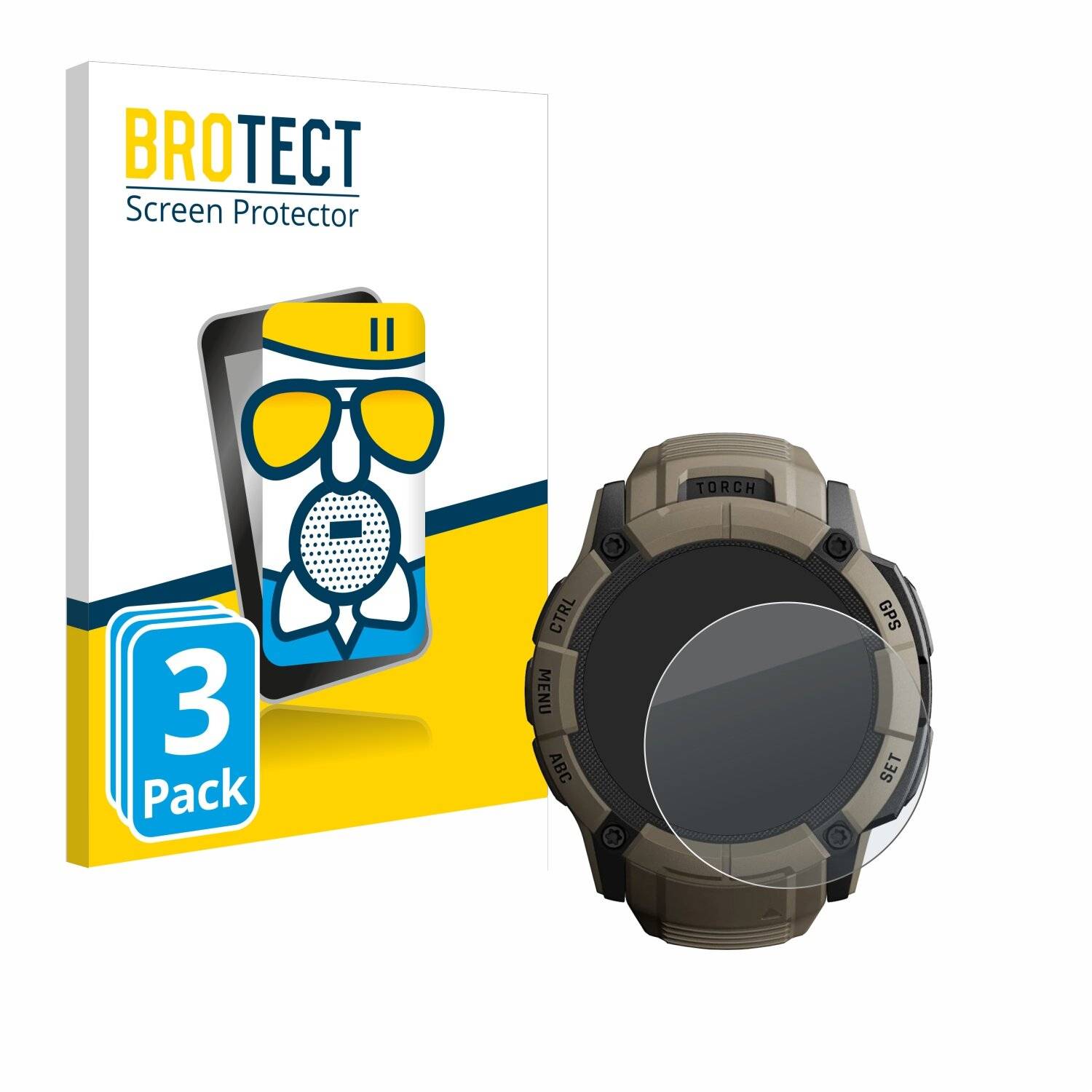 3x BROTECT AirGlass Matt Glas Panzer Folie für Garmin Instinct 2X Solar Tactical