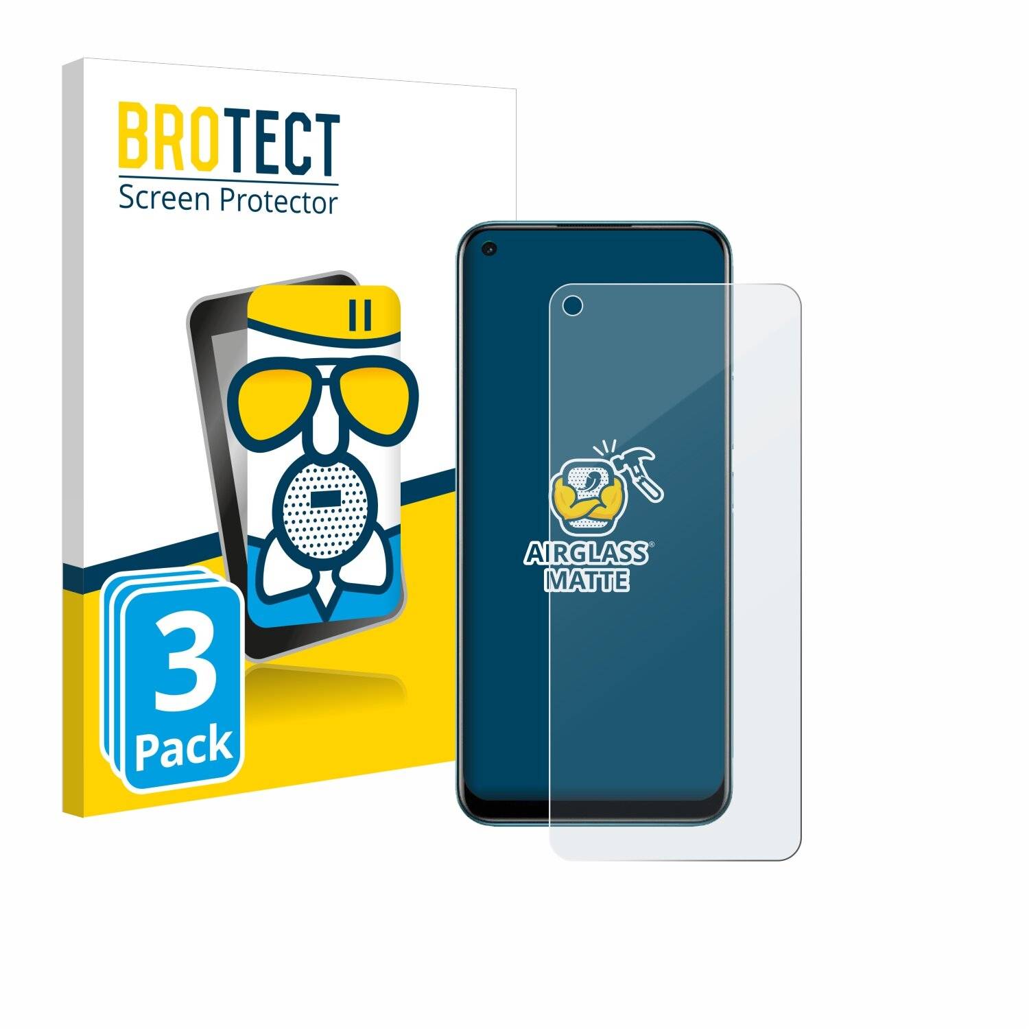 3x BROTECT AirGlass Matt Glas Panzer Folie für realme