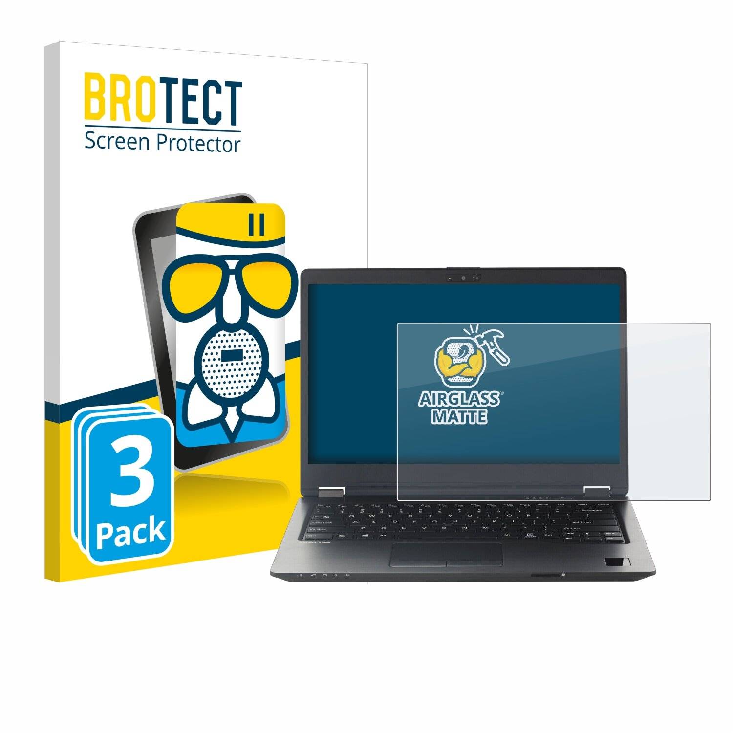 3x BROTECT AirGlass Matt Glas Panzer Folie für Fujitsu Lifebook