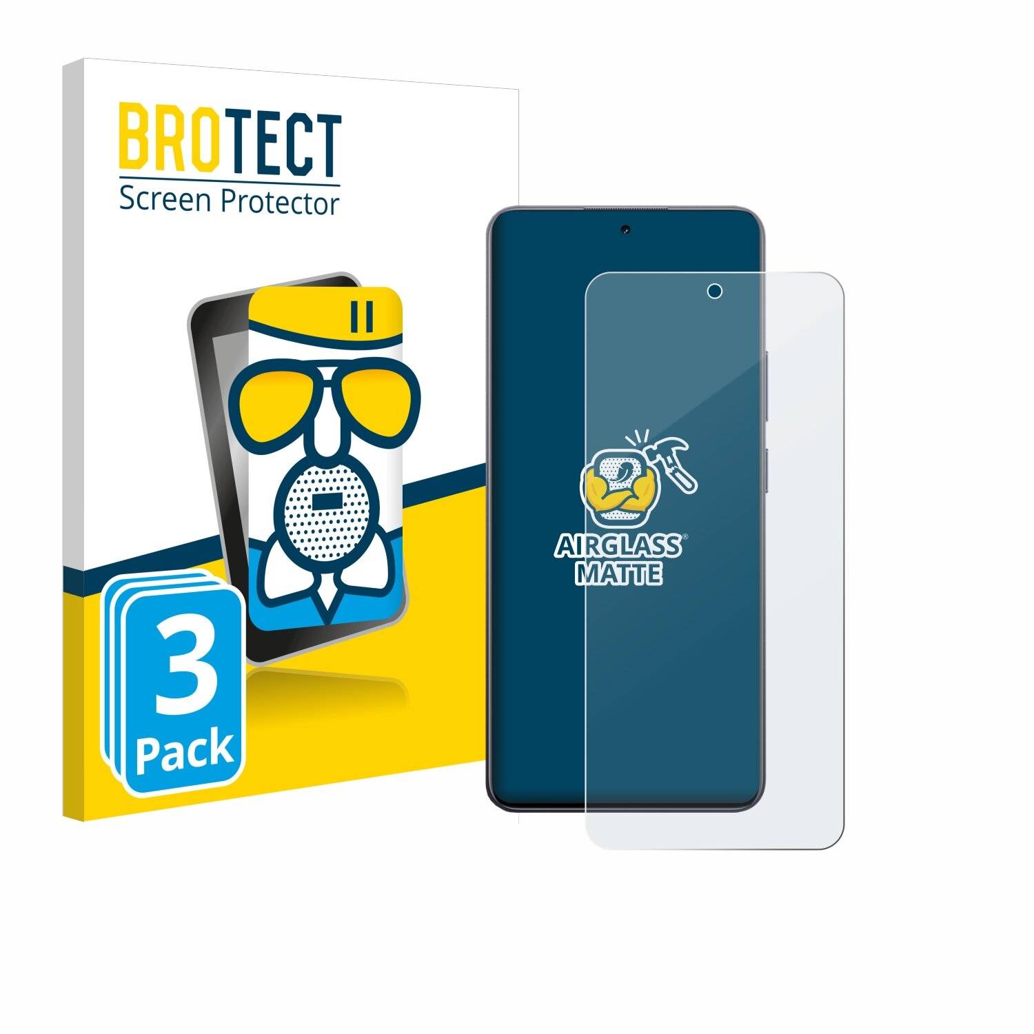 3x BROTECT AirGlass Matt Glas Panzer Folie für realme 13