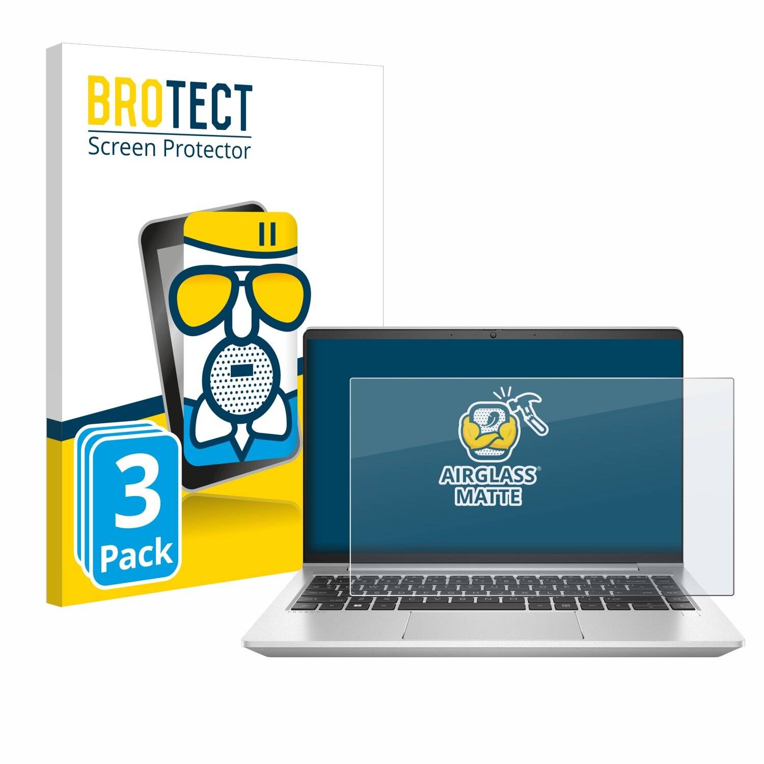 3x BROTECT AirGlass Matt Glas Panzer Folie für HP ProBook 445