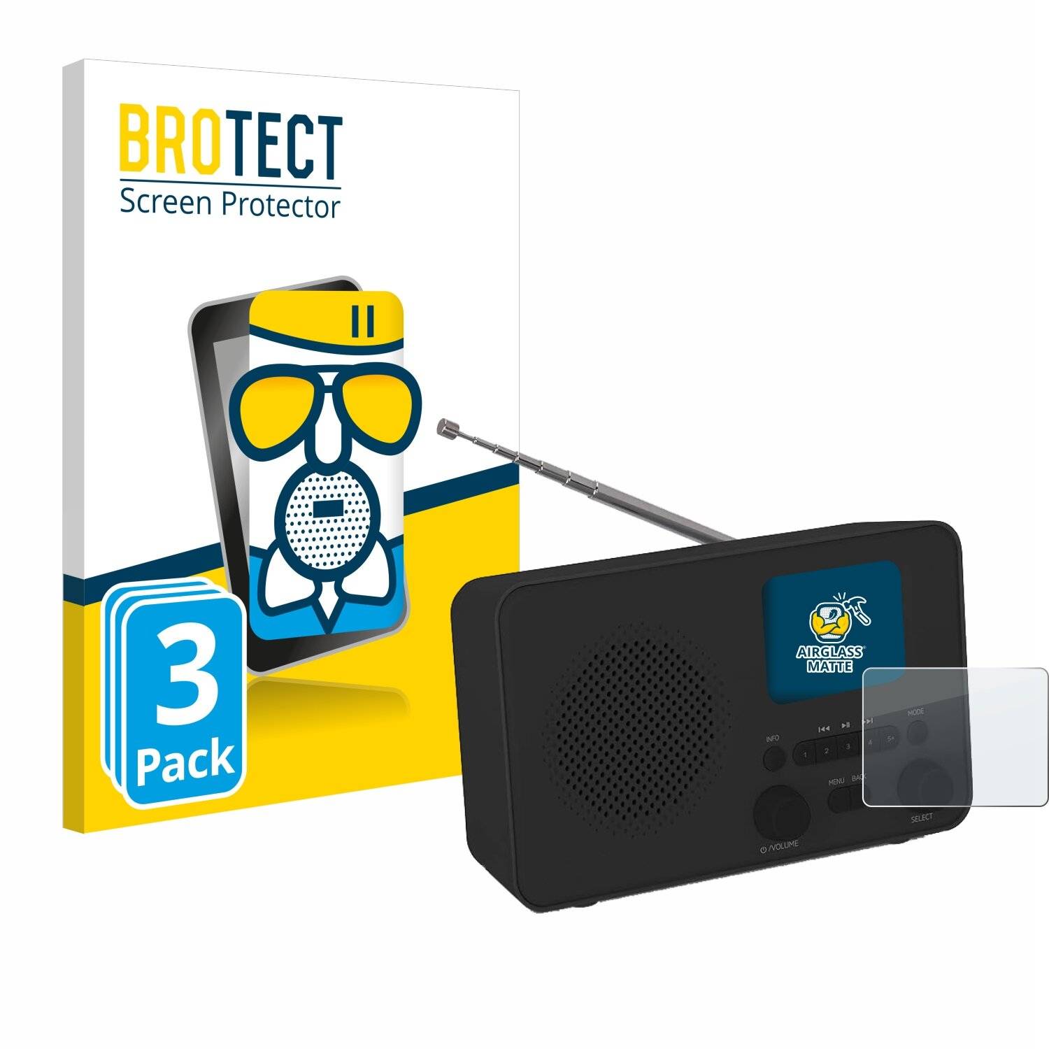 3x BROTECT AirGlass Matt Glas Panzer Folie für TechniSat 6