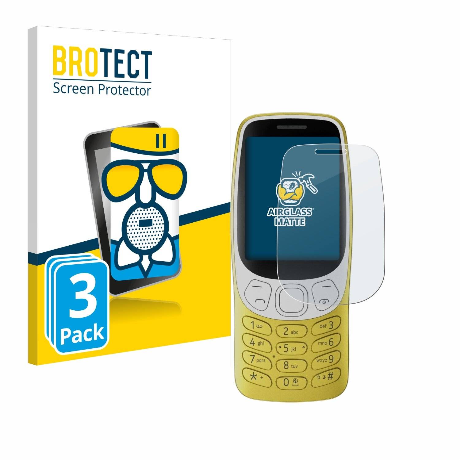 3x BROTECT AirGlass Matt Glas Panzer Folie für Nokia