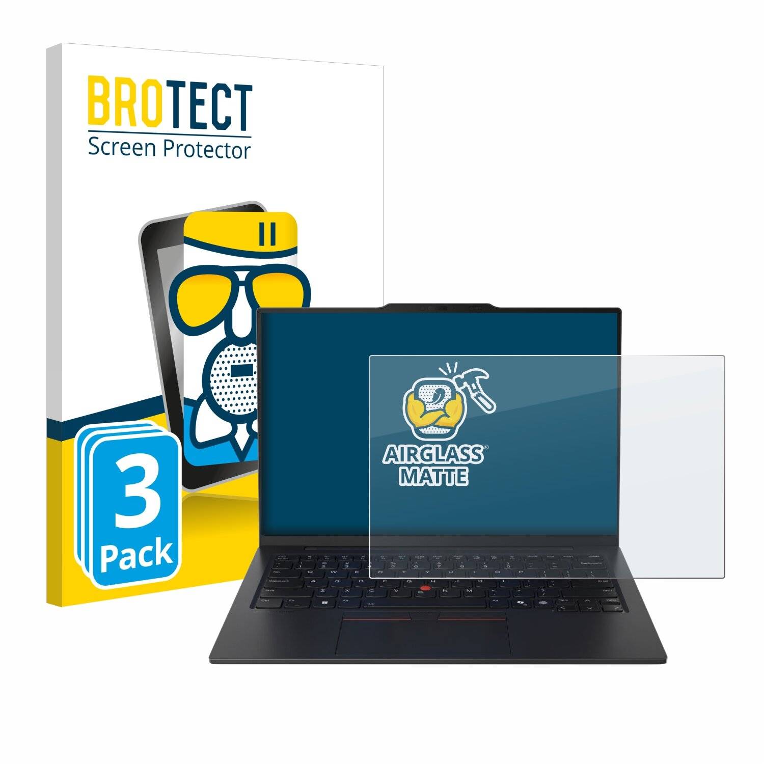 3x BROTECT AirGlass Matt Glas Panzer Folie für Lenovo ThinkPad X1 Carbon Gen 13 14 Aura