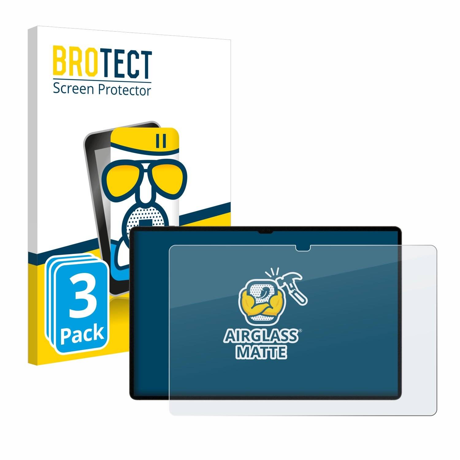 3x BROTECT AirGlass Matt Glas Panzer Folie für Samsung Galaxy Tab S9 Ultra