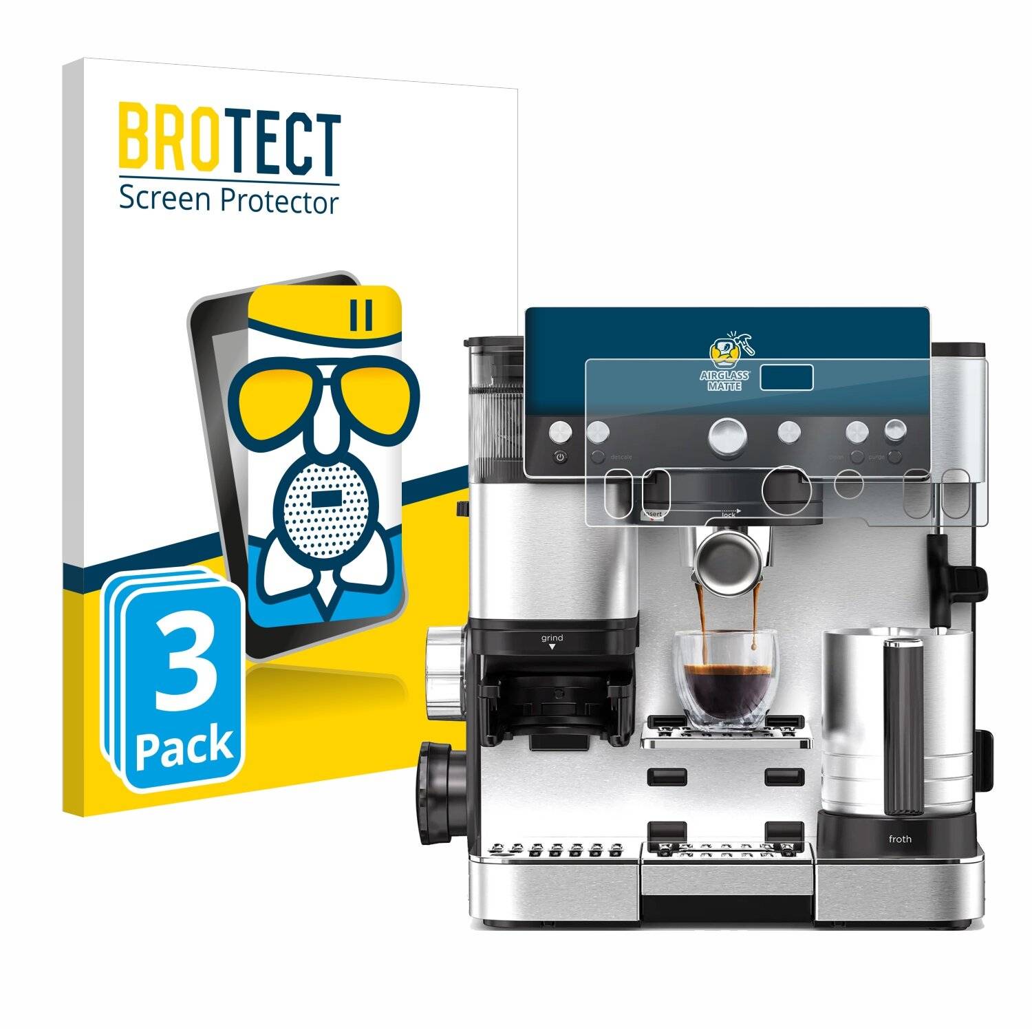 3x BROTECT AirGlass Matt Glas Panzer Folie für Ninja Luxe Cafe