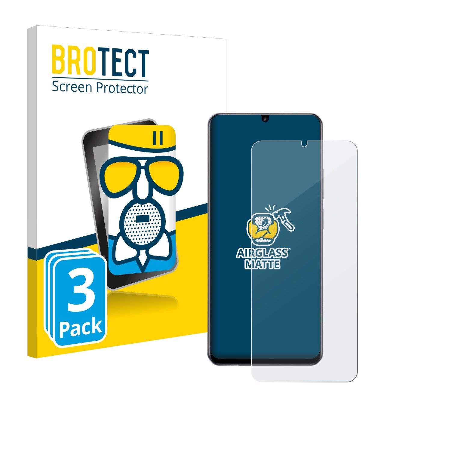 3x BROTECT AirGlass Matt Glas Panzer Folie für realme Note 60