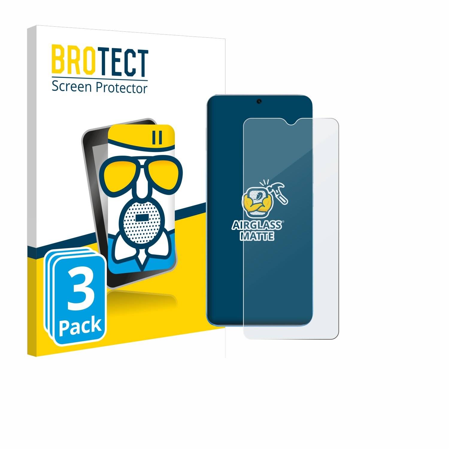 3x BROTECT AirGlass Matt Glas Panzer Folie für Infinix Hot