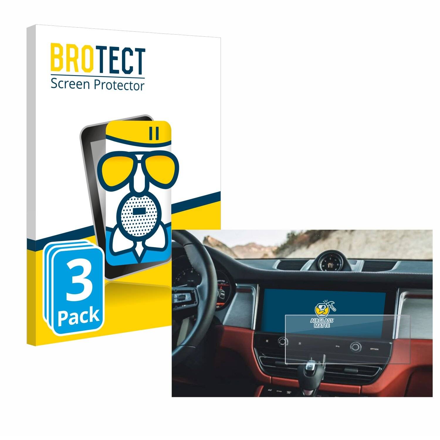3x BROTECT AirGlass Matt Glas Panzer Folie für Porsche Macan