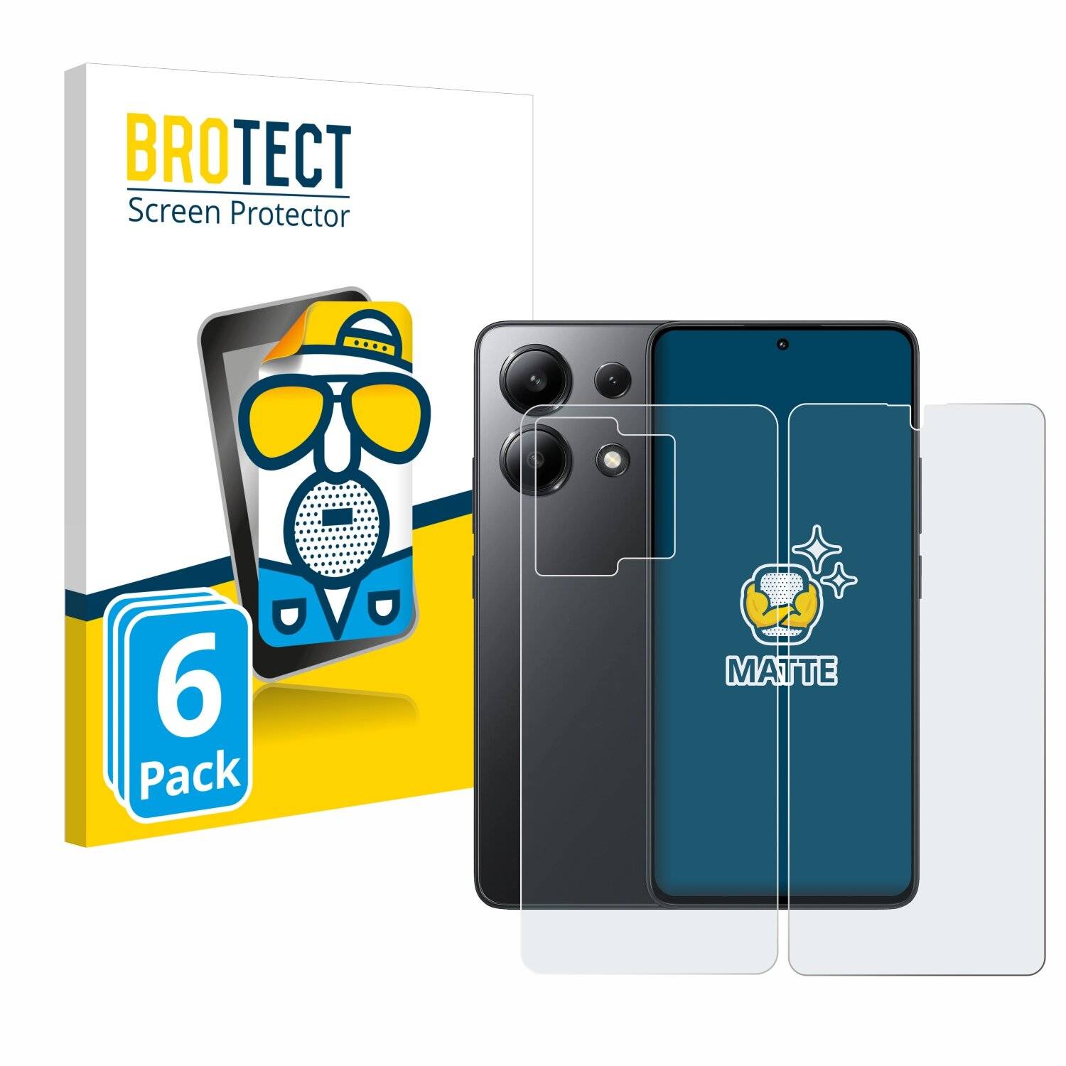 6x BROTECT Entspiegelungs-Folie für Xiaomi Redmi Note 13