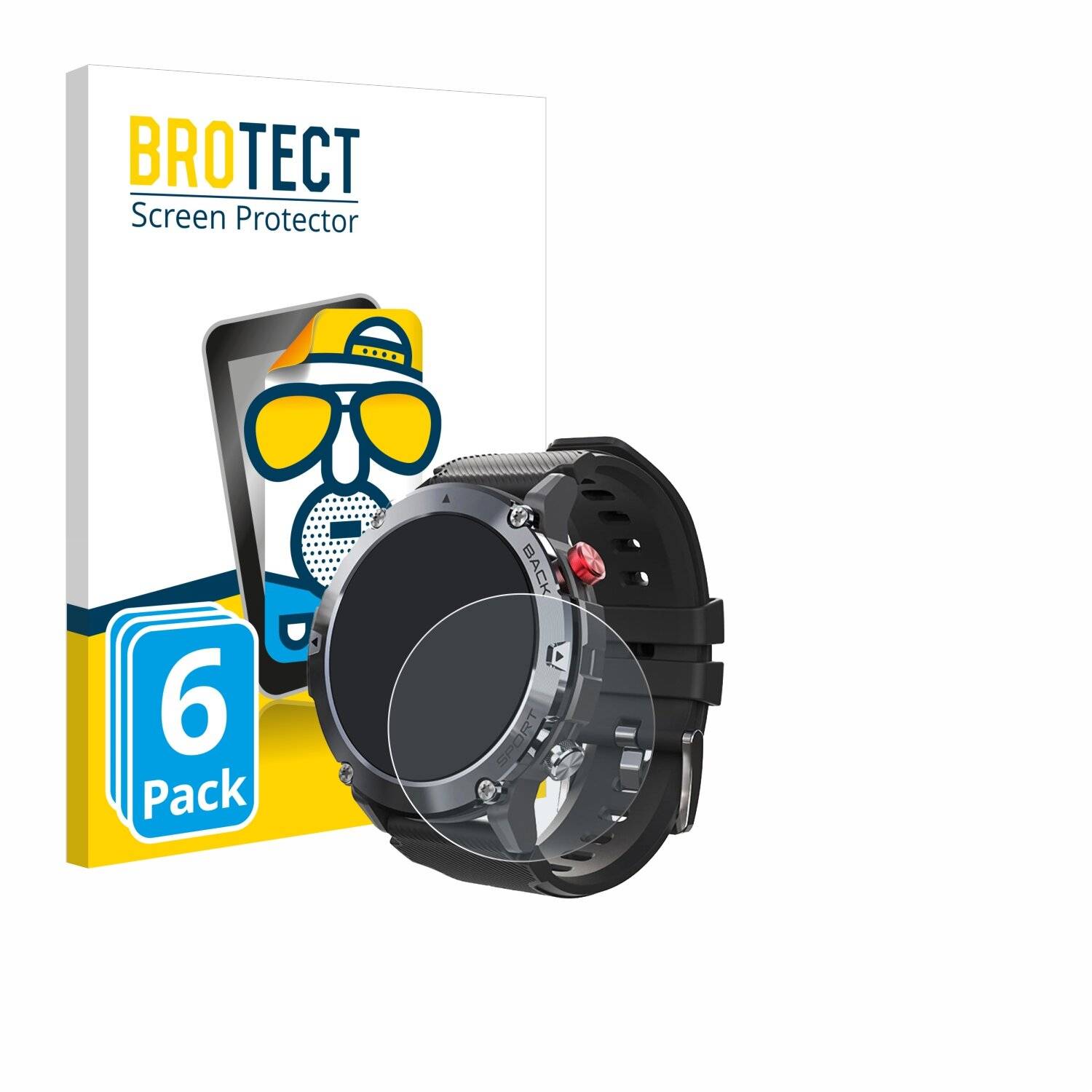 6x BROTECT Entspiegelungs-Folie für Darmowade Smartwatch