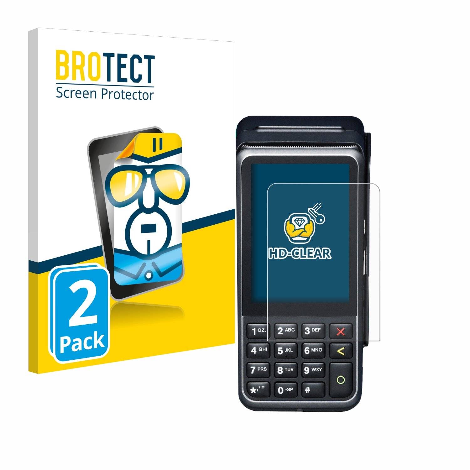 2x BROTECT Displayschutz-Folie für Verifone