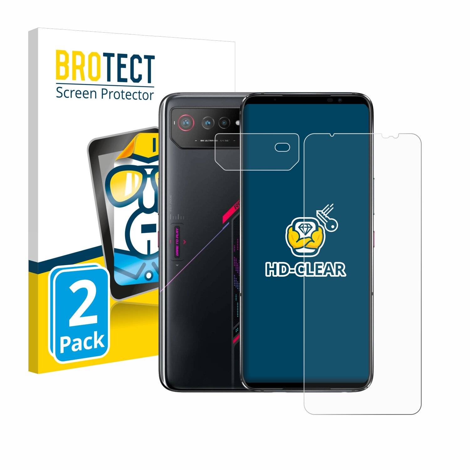 2x BROTECT Displayschutz-Folie für ASUS ROG Phone 6 (Display+Kamera)