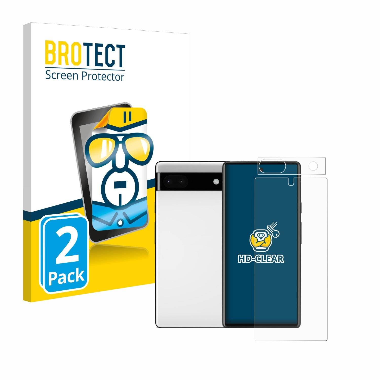 2x BROTECT Displayschutz-Folie für Google Pixel 6a (Display+Kamera)