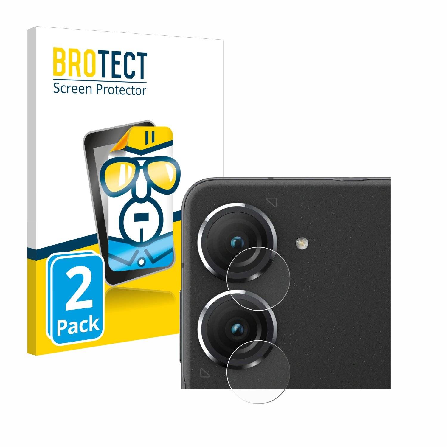 2x BROTECT Displayschutz-Folie für ASUS ZenFone 9 (NUR Kameraschutz)