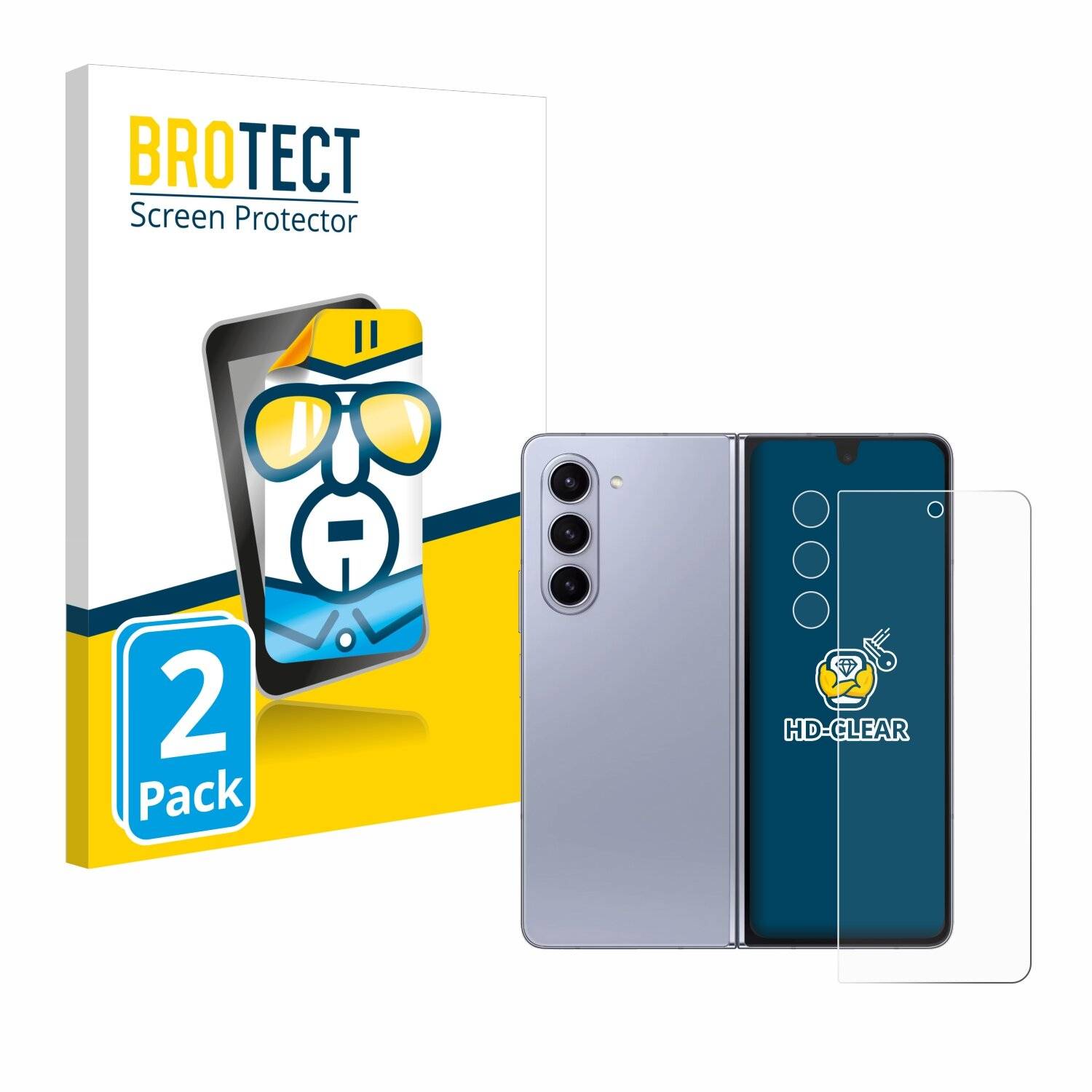 2x BROTECT Displayschutz-Folie für Samsung Galaxy Z Fold 5