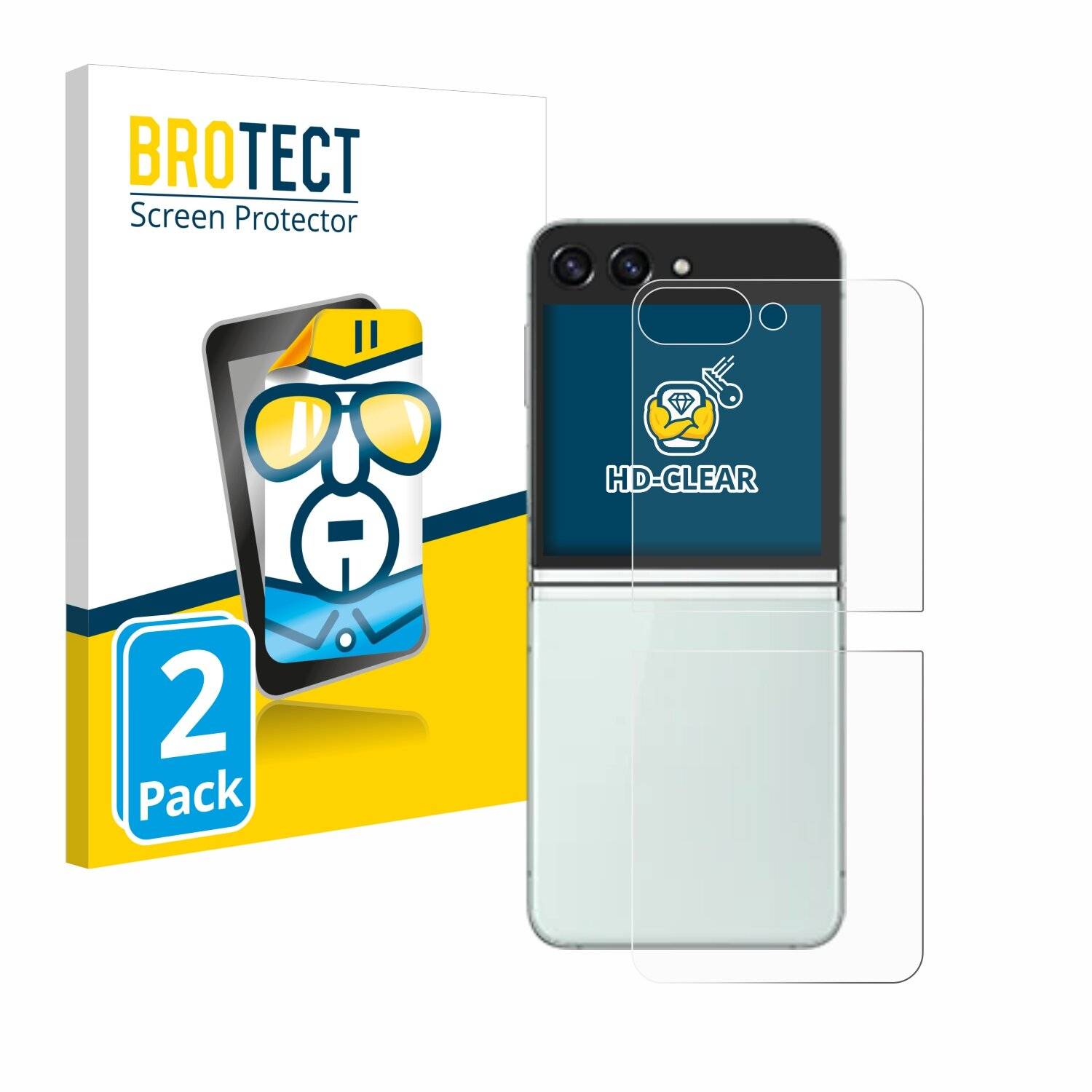 2x BROTECT Displayschutz-Folie für Samsung Galaxy Z Flip 5