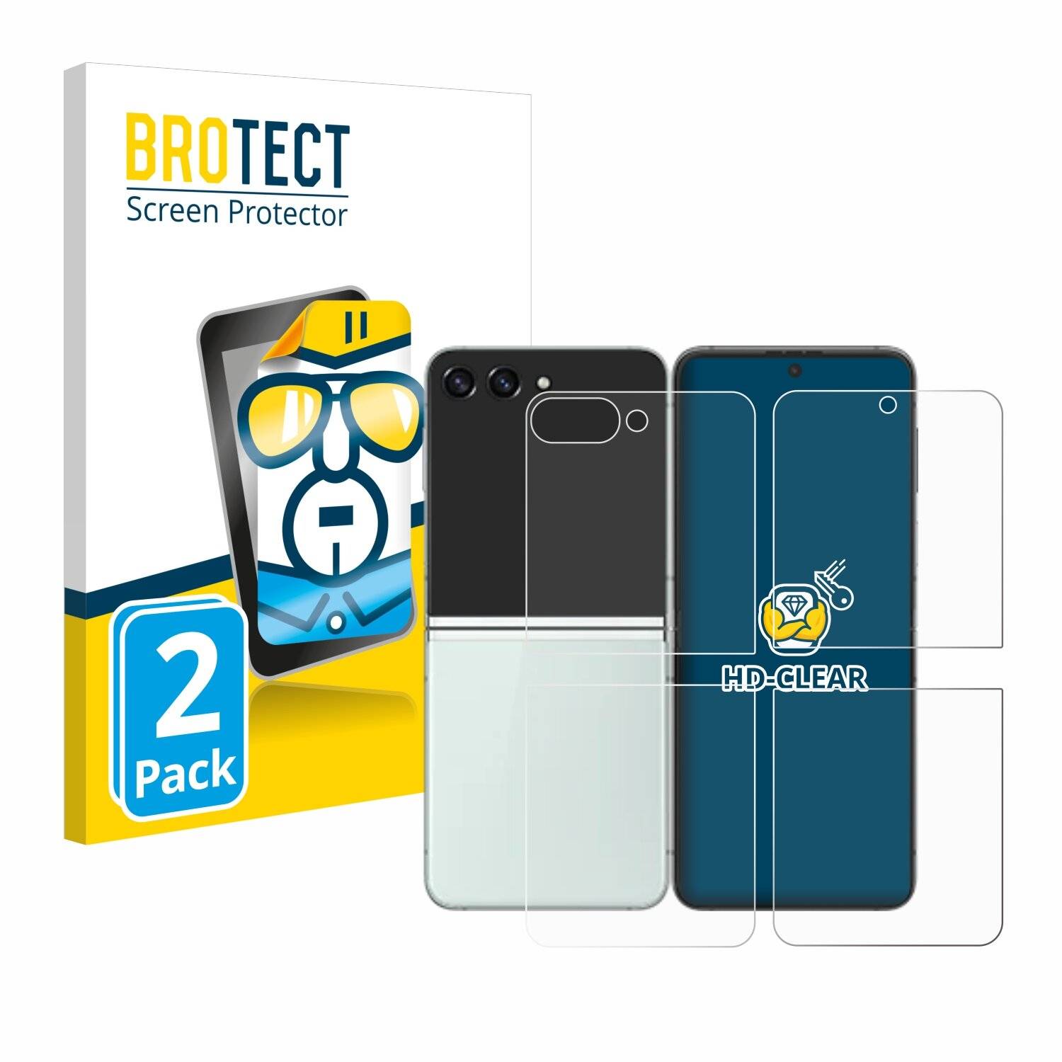 2x BROTECT Displayschutz-Folie für Samsung Galaxy Z Flip 5