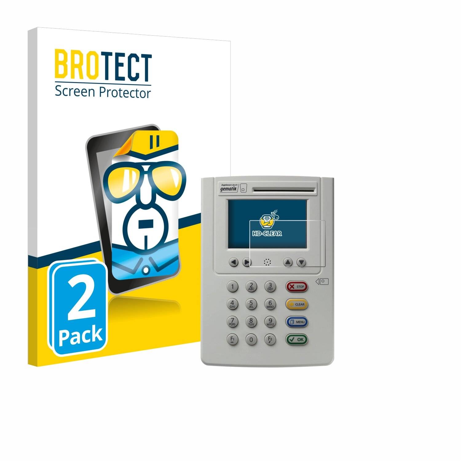 2x BROTECT Displayschutz-Folie für ingenico eHealth ORGA Neo