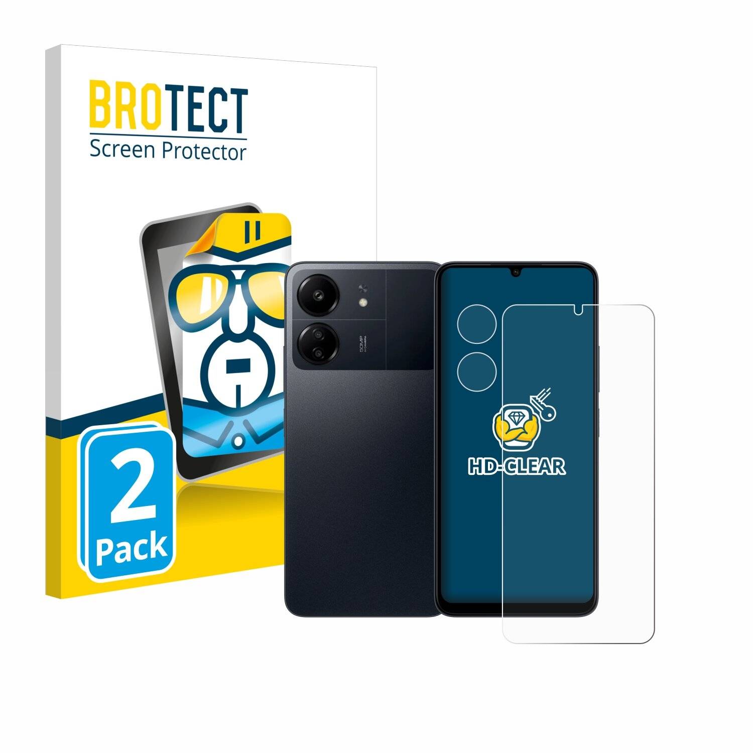 2x BROTECT Displayschutz-Folie für Xiaomi Poco C65