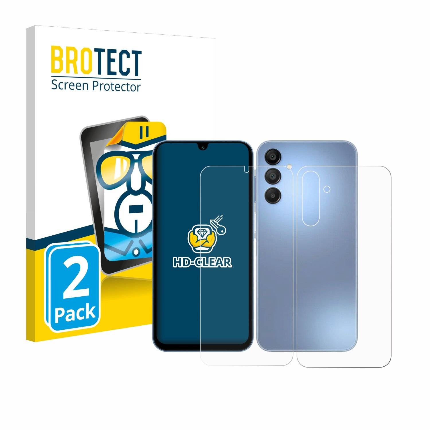 2x BROTECT Displayschutz-Folie für Samsung Galaxy A15