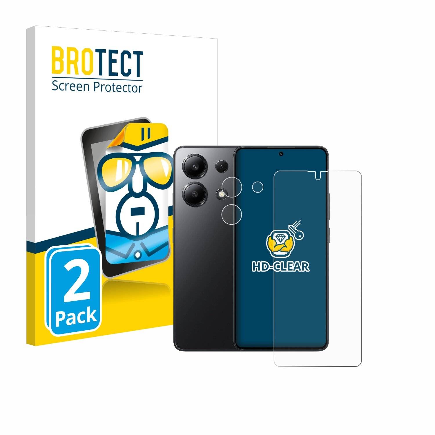 2x BROTECT Displayschutz-Folie für Xiaomi Redmi Note 13
