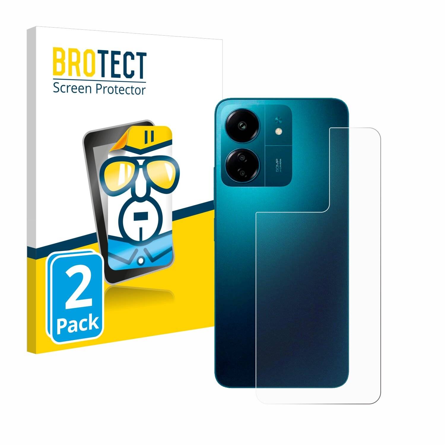 2x BROTECT Displayschutz-Folie für Xiaomi Redmi 13C