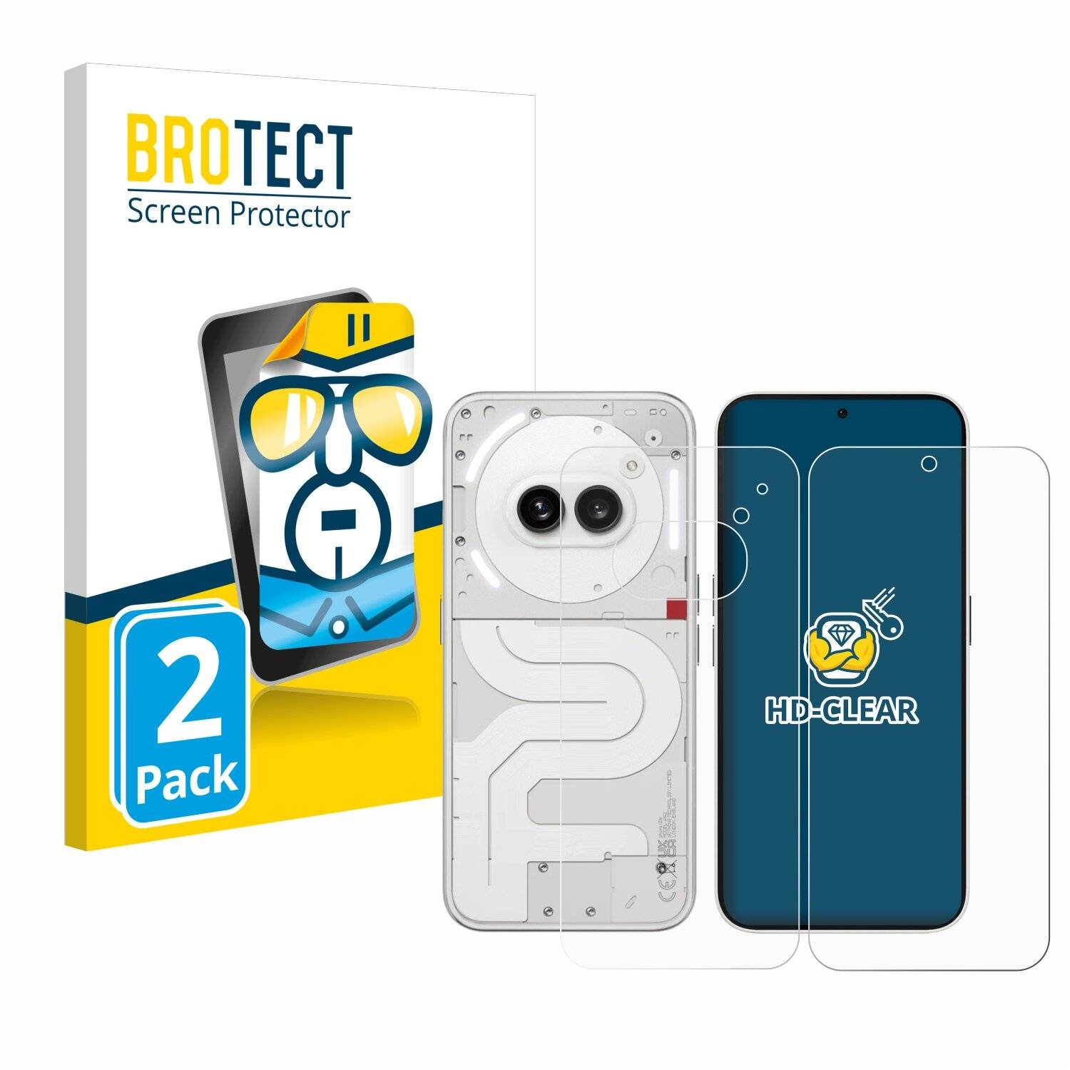 2x BROTECT Displayschutz-Folie für Nothing Phone (2a)
