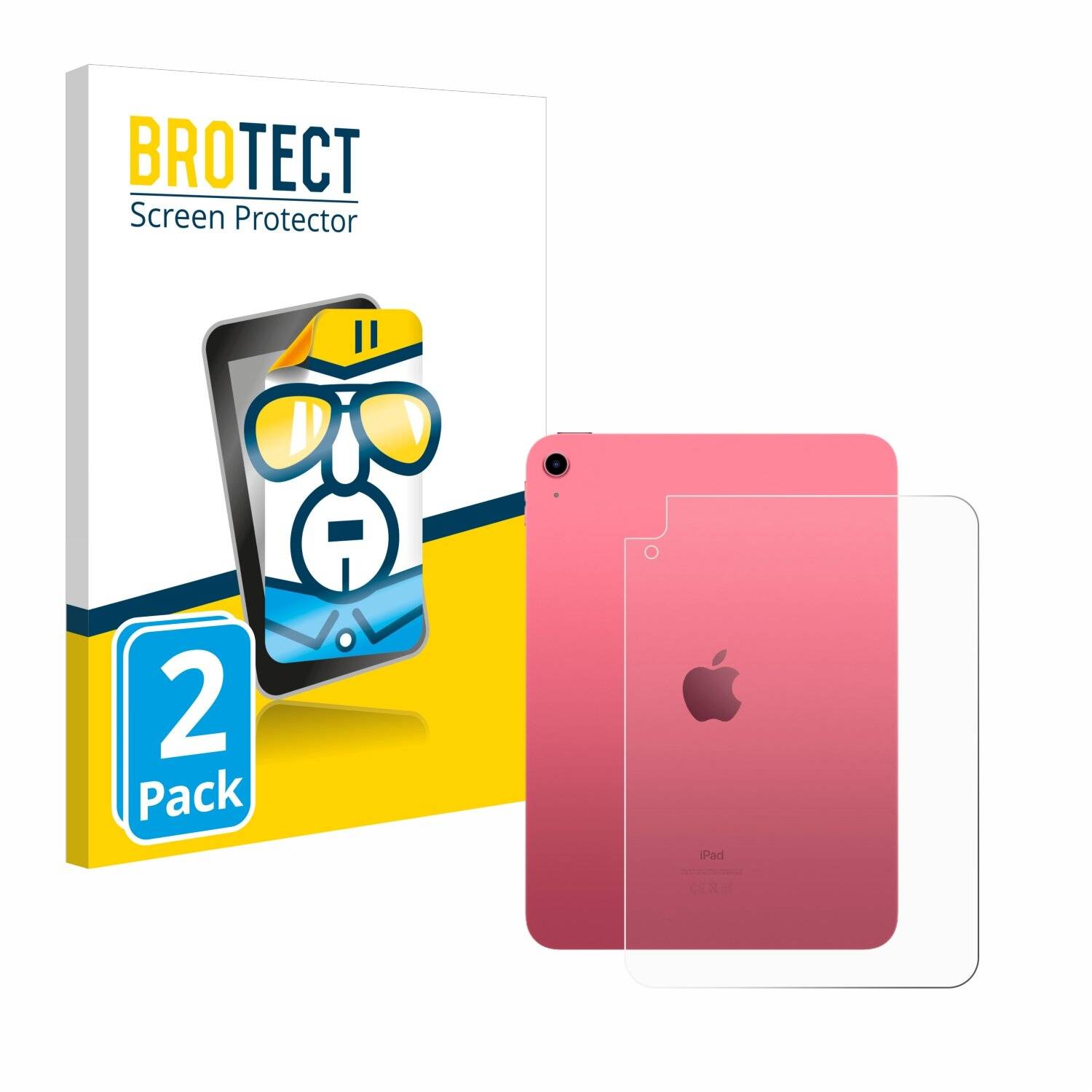 2x BROTECT Displayschutz-Folie für Apple iPad 10.9 WiFi Cellular 2022 (Rückseite, 10.