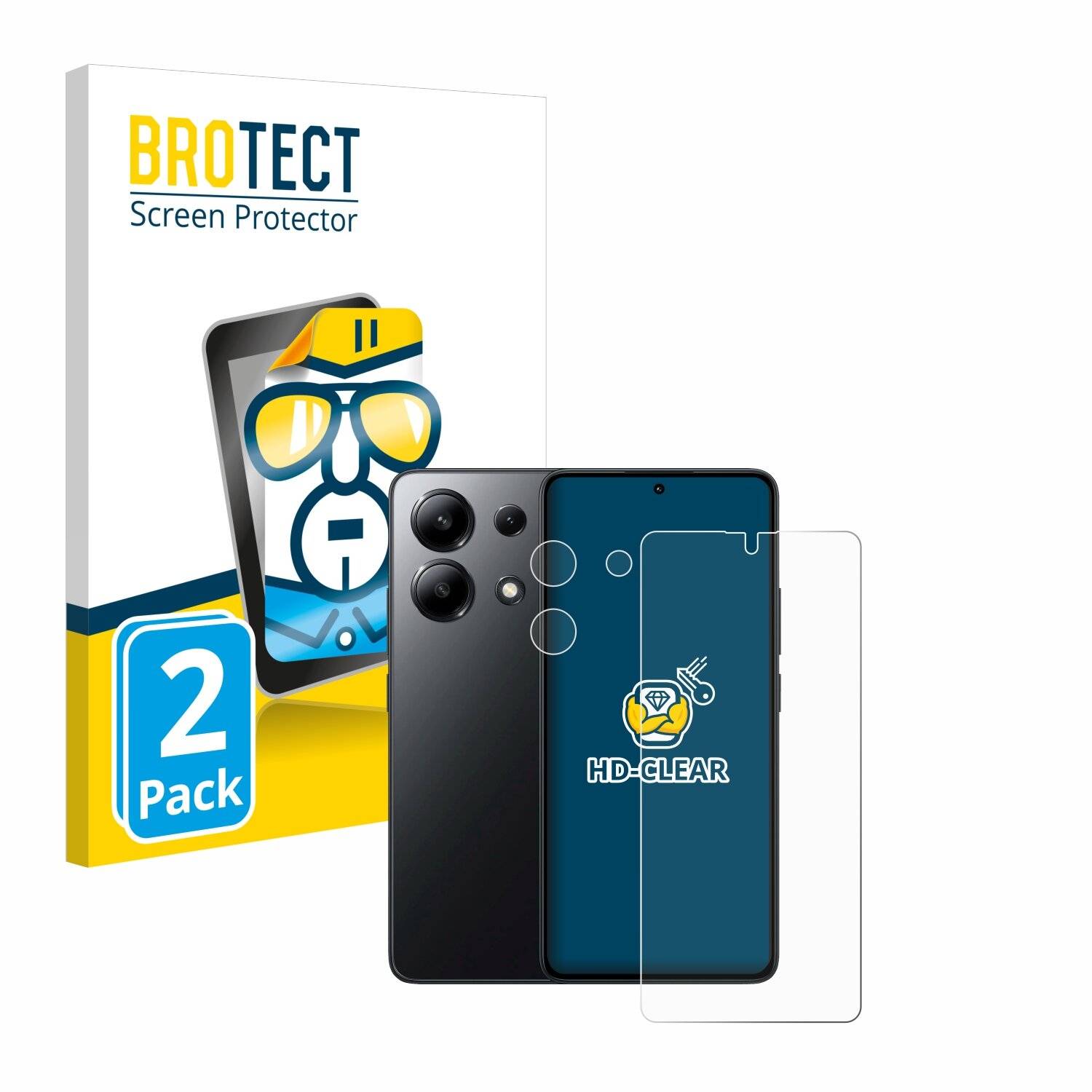 2x BROTECT Displayschutz-Folie für Xiaomi Redmi Note 13 4G