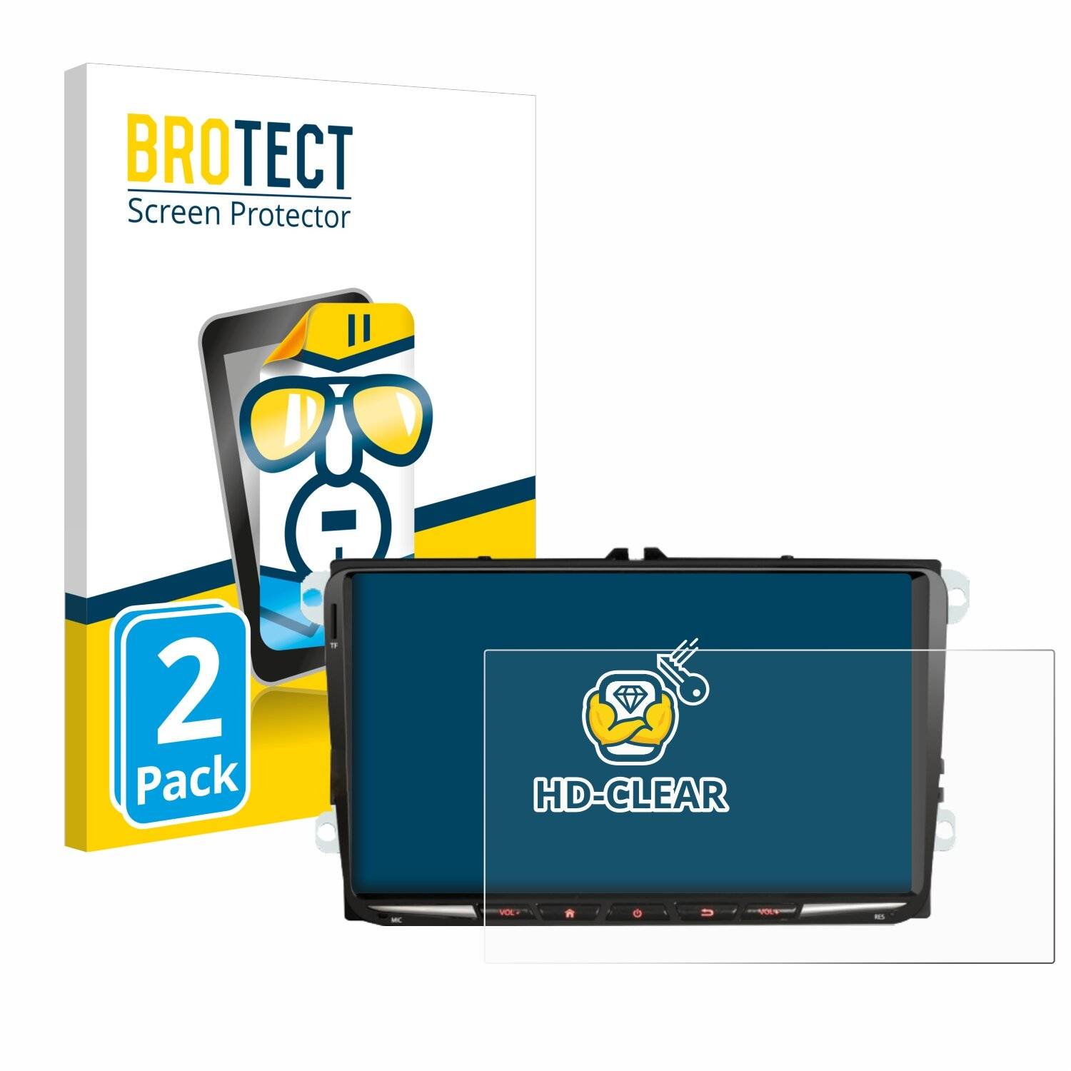 2x BROTECT Displayschutz-Folie für Erisin ES8998V