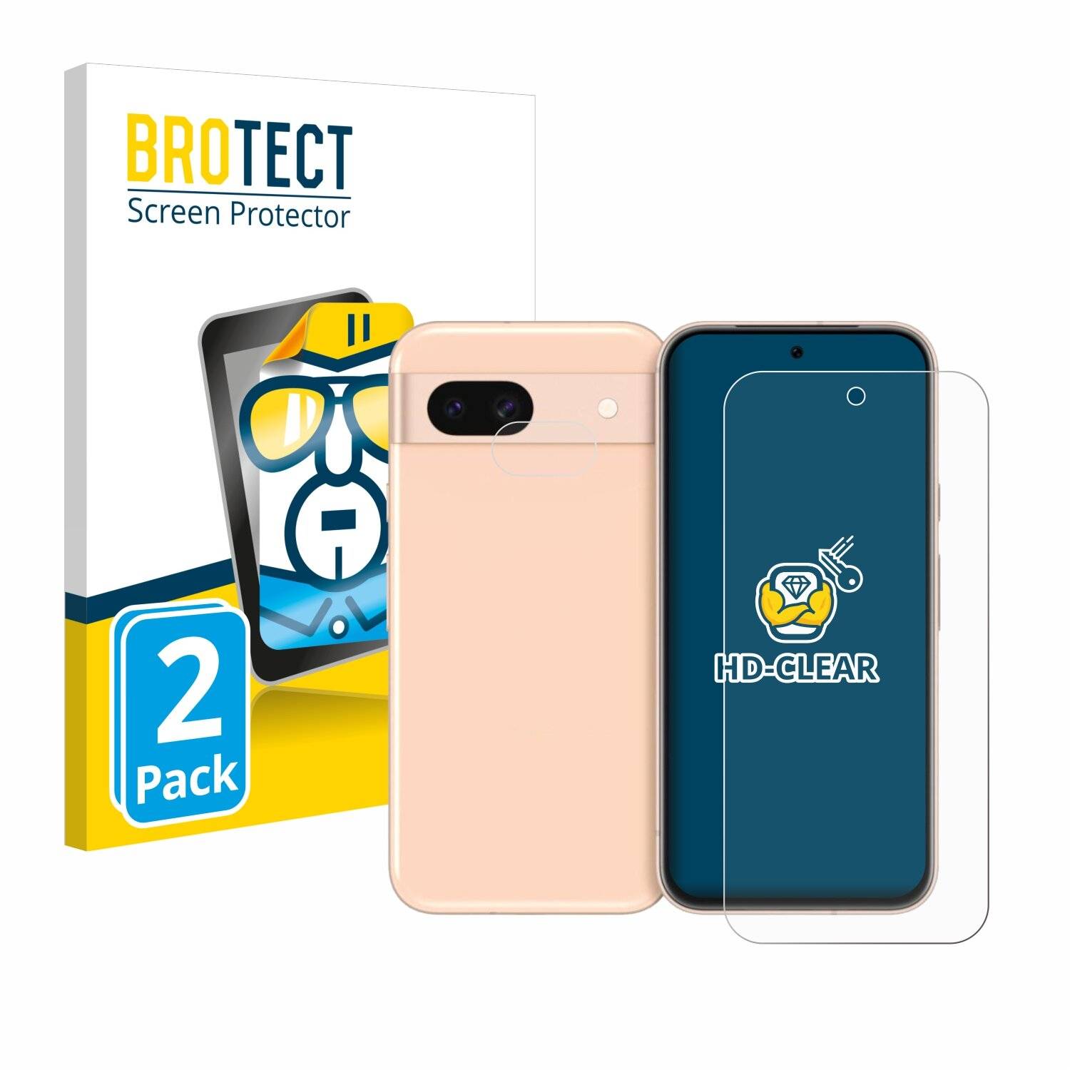 2x BROTECT Displayschutz-Folie für Google Pixel 8a