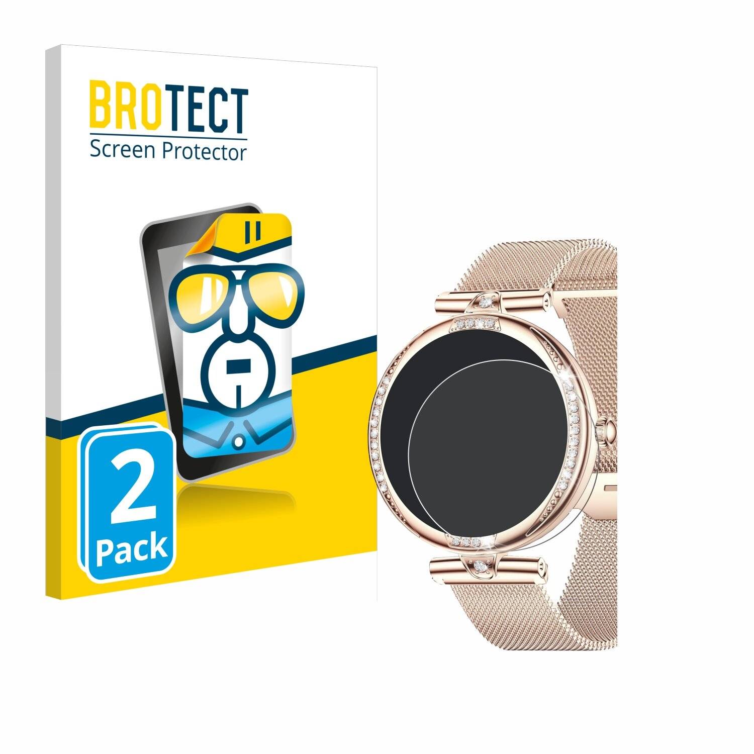 2x BROTECT Displayschutz-Folie für Shepatio Smartwatch