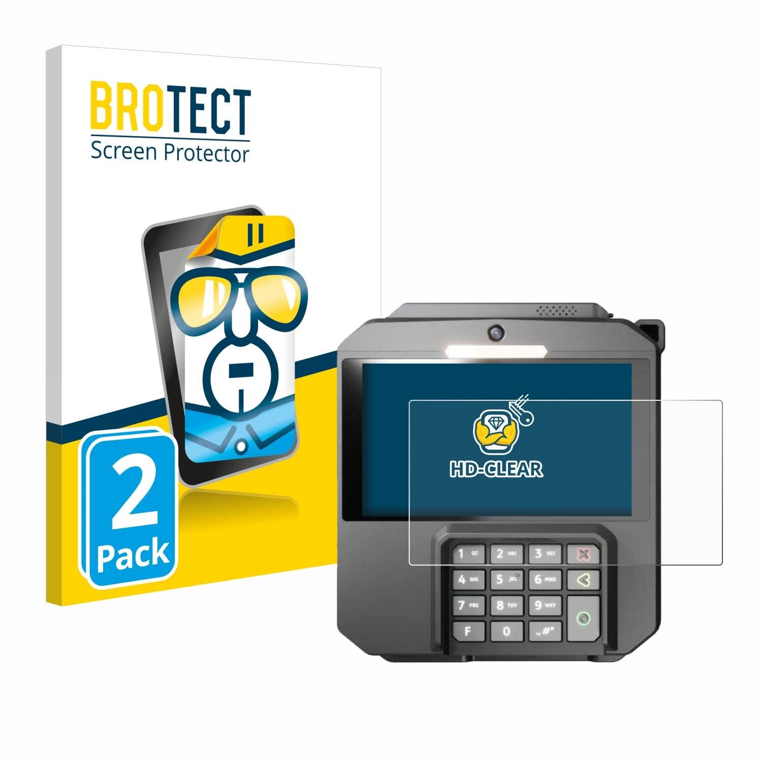 2x BROTECT Displayschutz-Folie für ingenico Axium