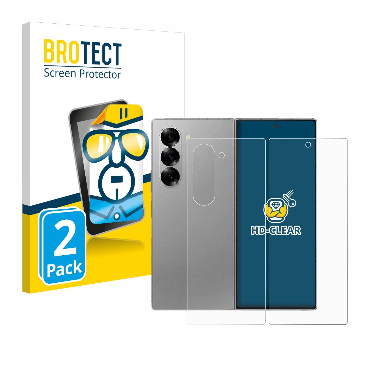 2x BROTECT Displayschutz-Folie für Samsung Galaxy Z Fold 6 5G