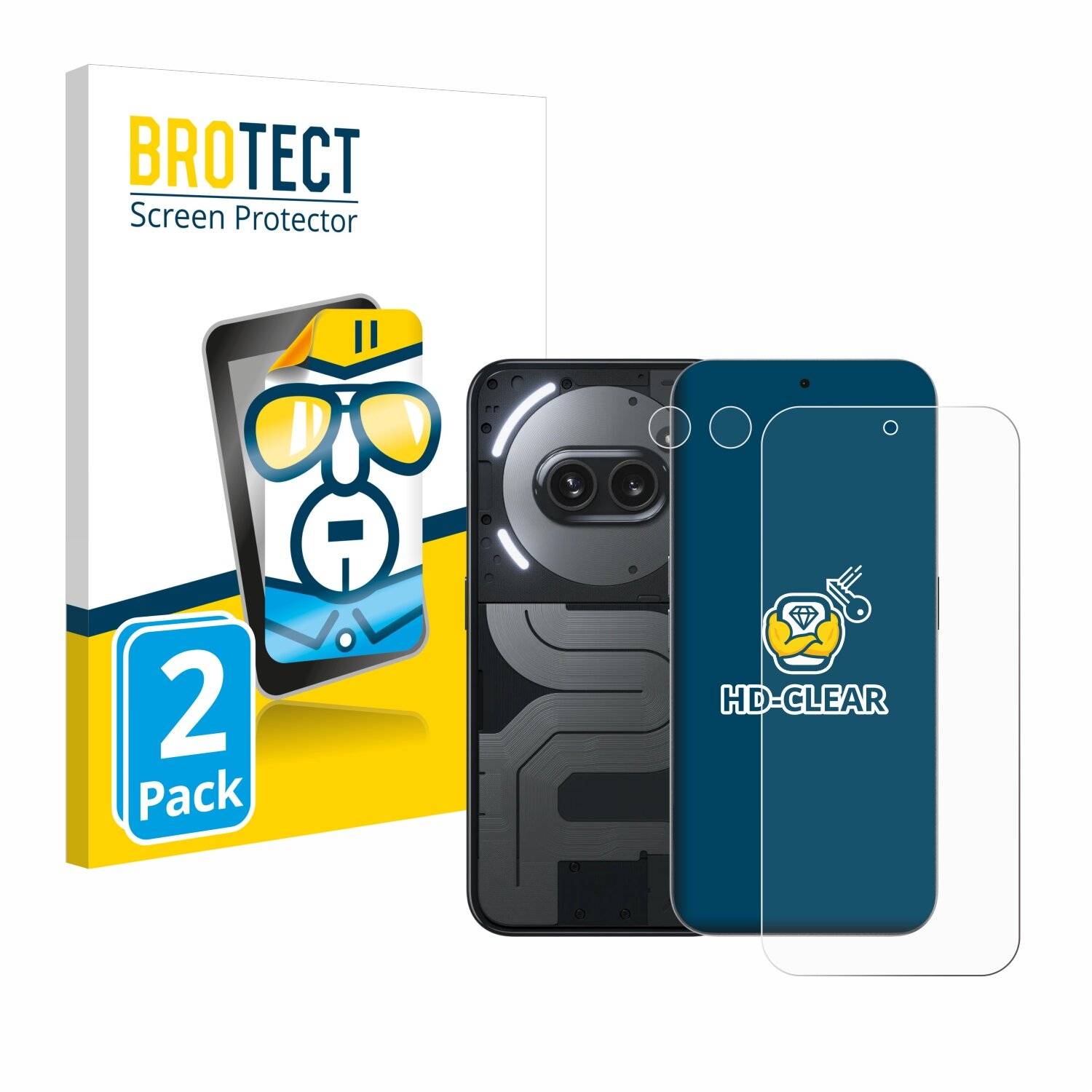 2x BROTECT Displayschutz-Folie für Nothing Phone (2a) Plus